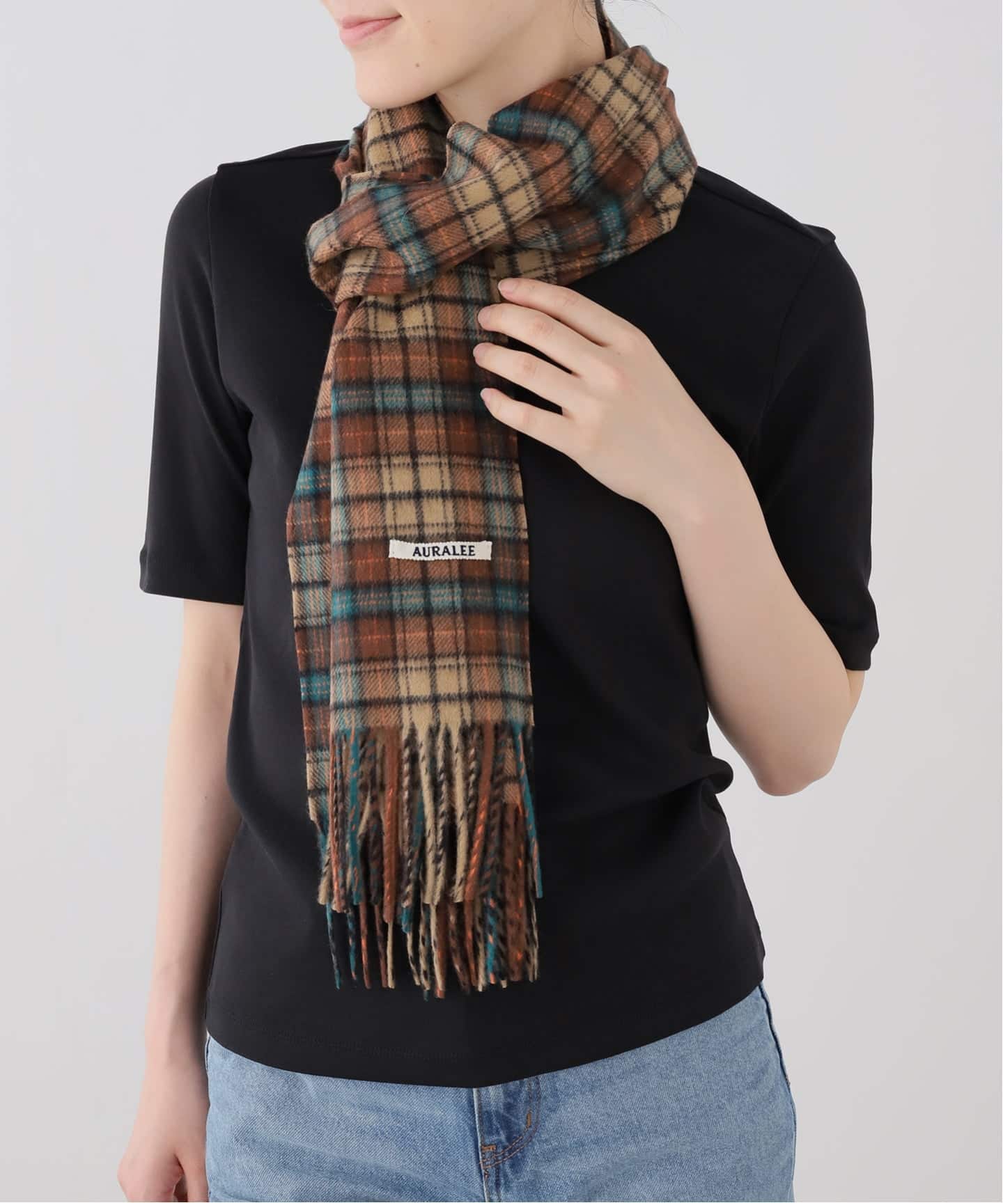 AURALEE/オーラリー CASHMERE CHECK LONG STOLE ストール A26AM02SL