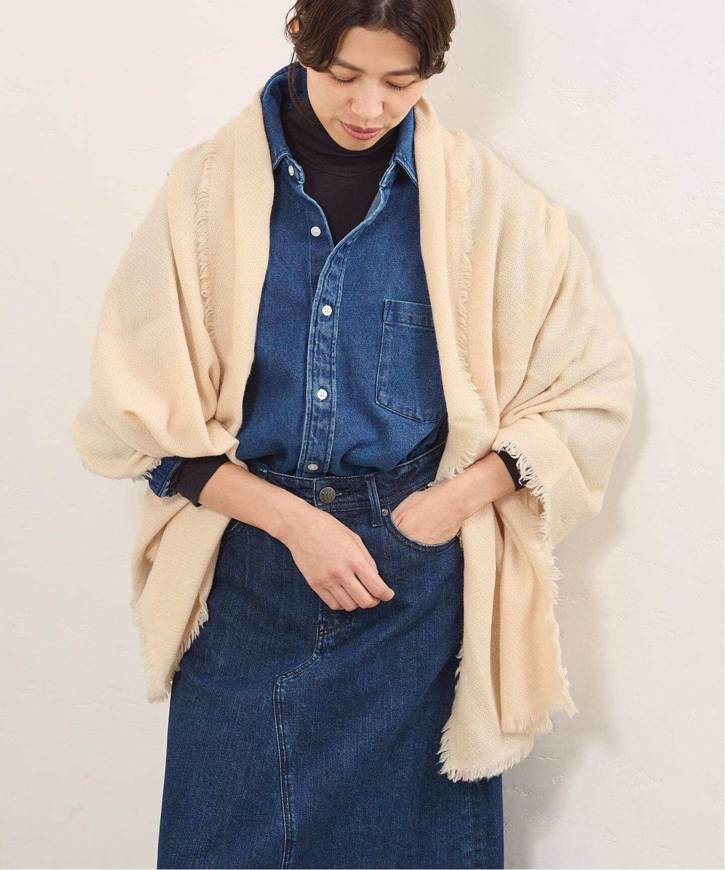 NIMNIMDUAI/ニムニムデュアイ THICK PASHMINA WOOL STOLE ストール