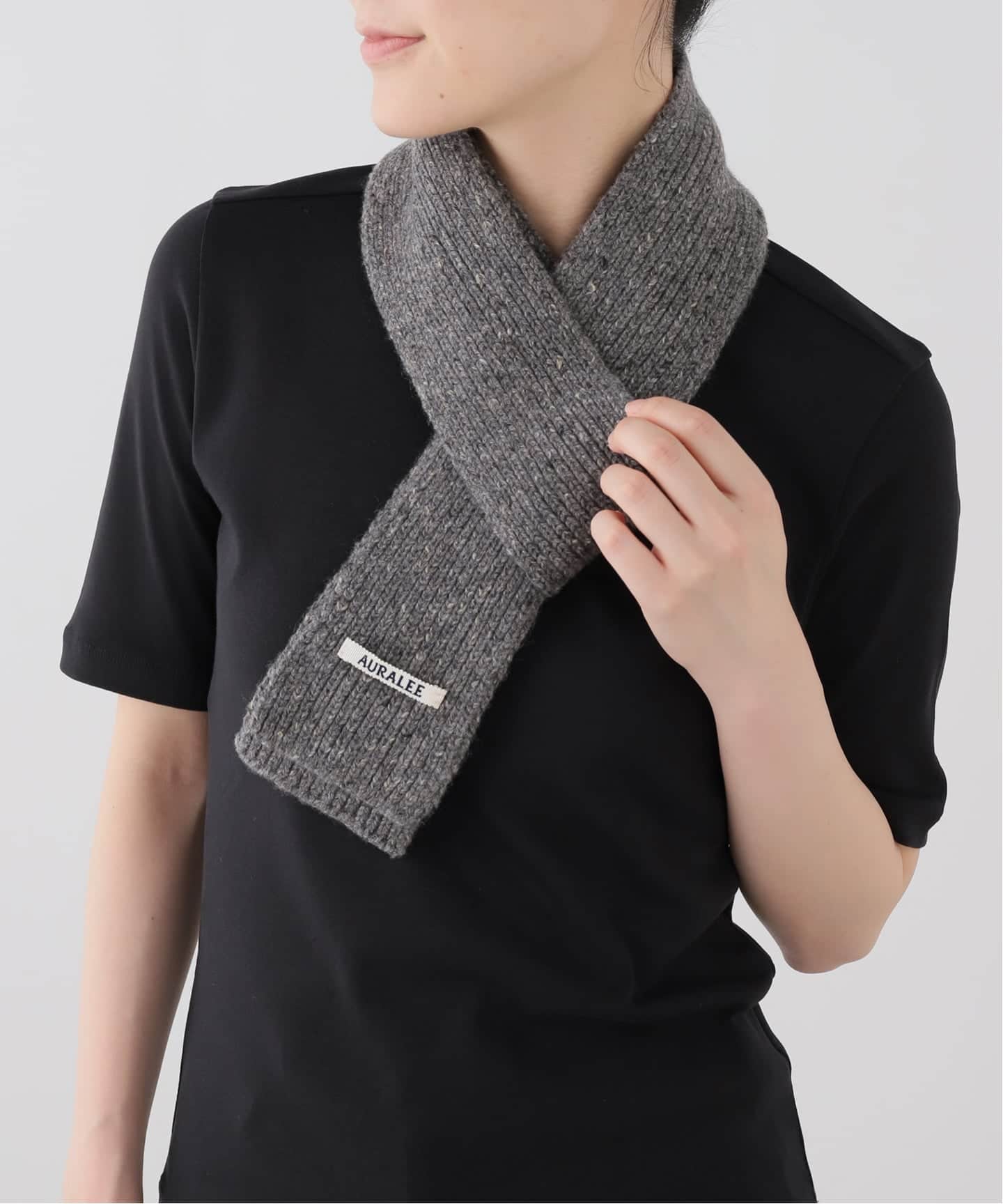 AURALEE マフラー グレー AURALEE/オーラリー CASHMERE NEP KNIT STOLE マフラー A26AM11NE