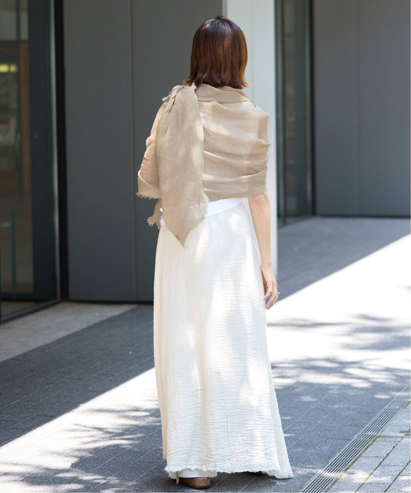 NIMNIMDUAI ニムニムデュアイ　リネン　ストール　大判　IENA NIMNIMDUAI/ニムニムデュアイ 別注 PREMIUM LINEN GAUZE STOLE