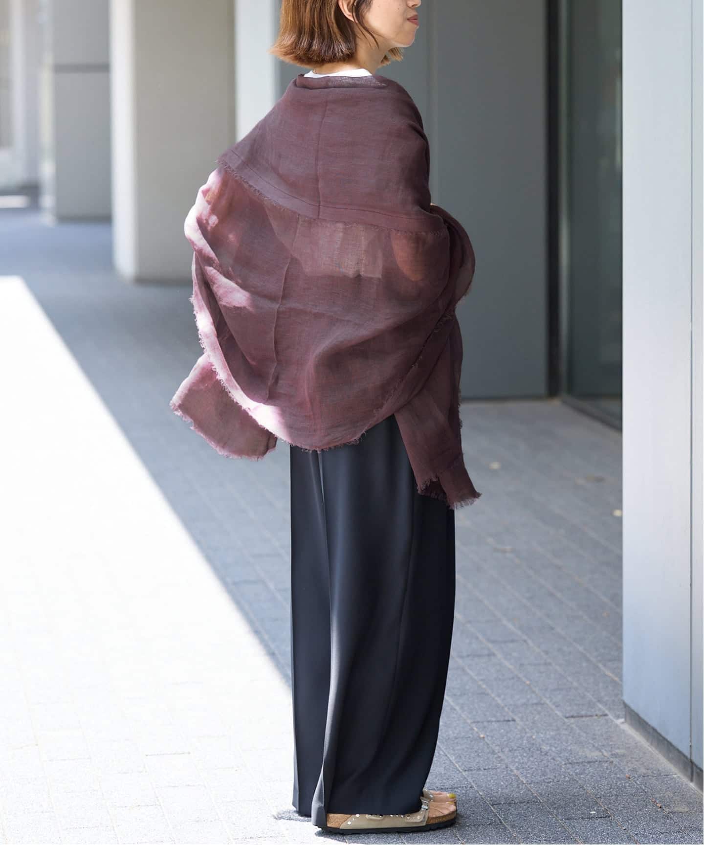 ふ*ー様 週末お値下げ新品　IENA NIMNIMDUAI ストール　シャーベッ NIMNIMDUAI/ニムニムデュアイ 別注 PREMIUM LINEN GAUZE STOLE