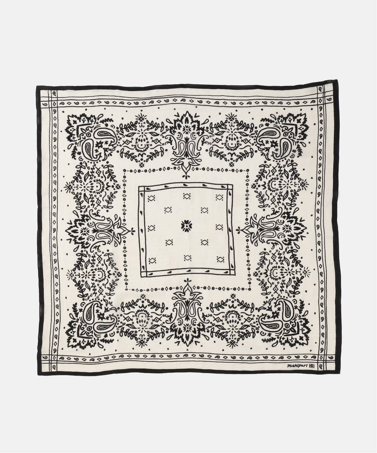 IENA 新品　マニプリ　manipuri メドウバンダナストール　ホワイト manipuri/マニプリ メドウバンダナストール 0161333119（ストール