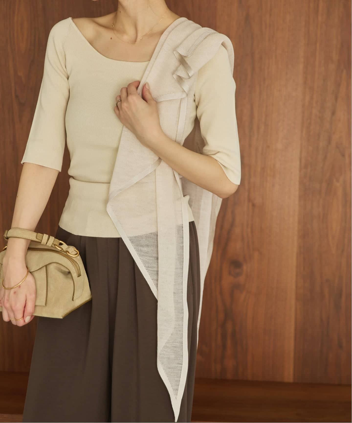 予約》ASAUCE MELER / アソースメレ 別注 HG TRIM TRIANGLE ストール