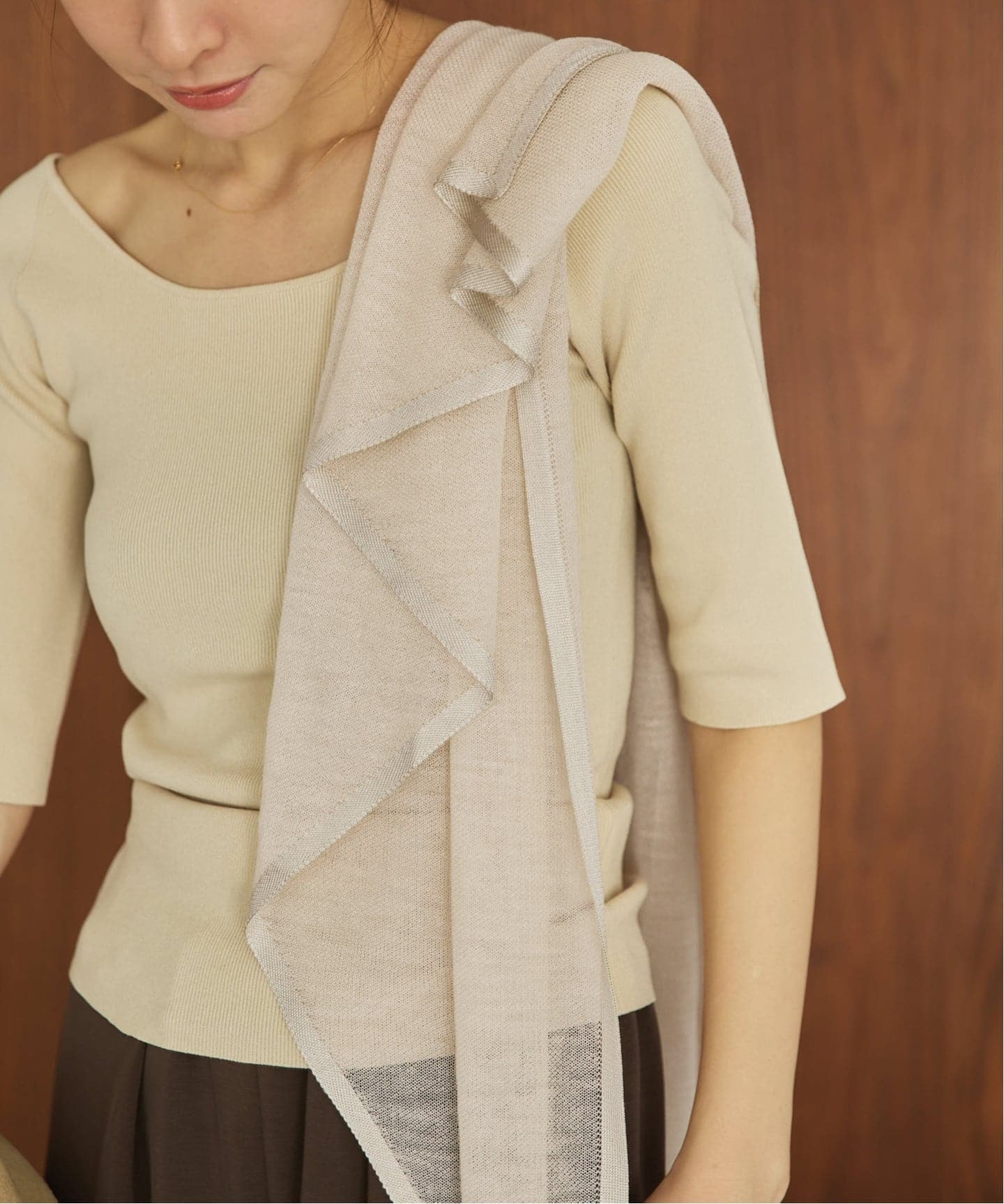 予約》ASAUCE MELER / アソースメレ 別注 HG TRIM TRIANGLE ストール