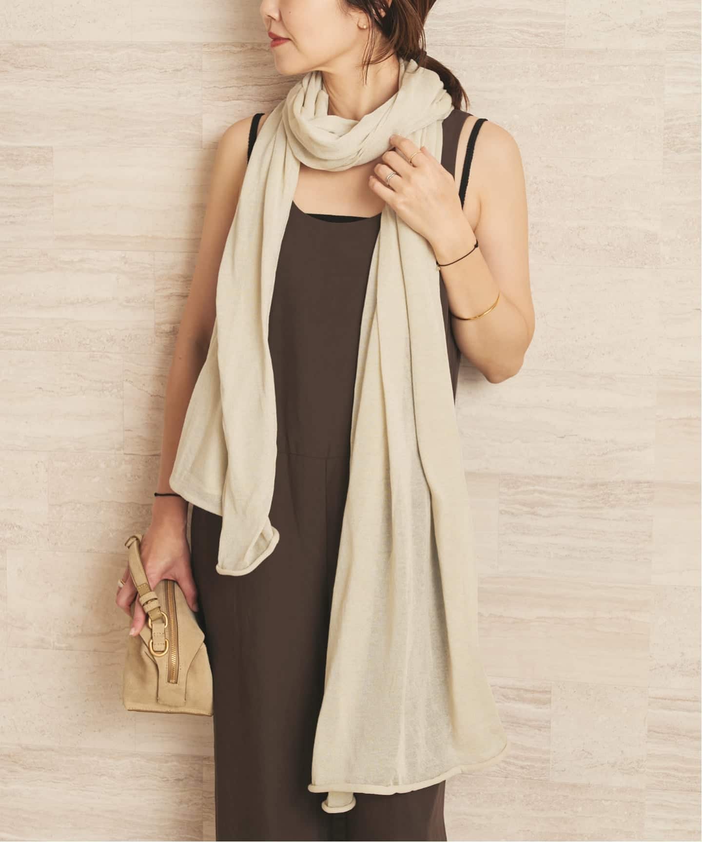 threeLAURENMANOOGIAN ローレンマヌージアン大判ストール LAUREN MANOOGIAN / ローレン マヌージアン VEIL WRAP ストール