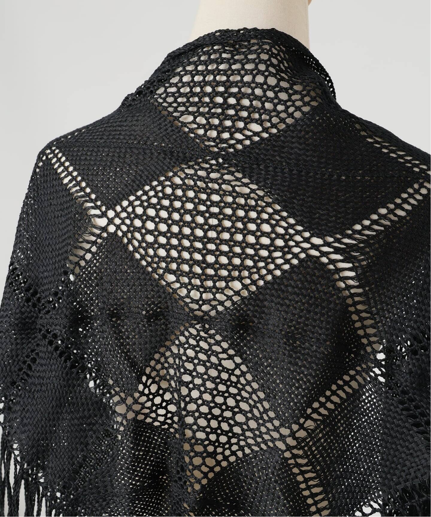 ASAUCE MELER　ギマコットントライアングルレースストール　ブラック ロデスコ RODE SKO ASAUCE MELER ギマコットントライアングルレース