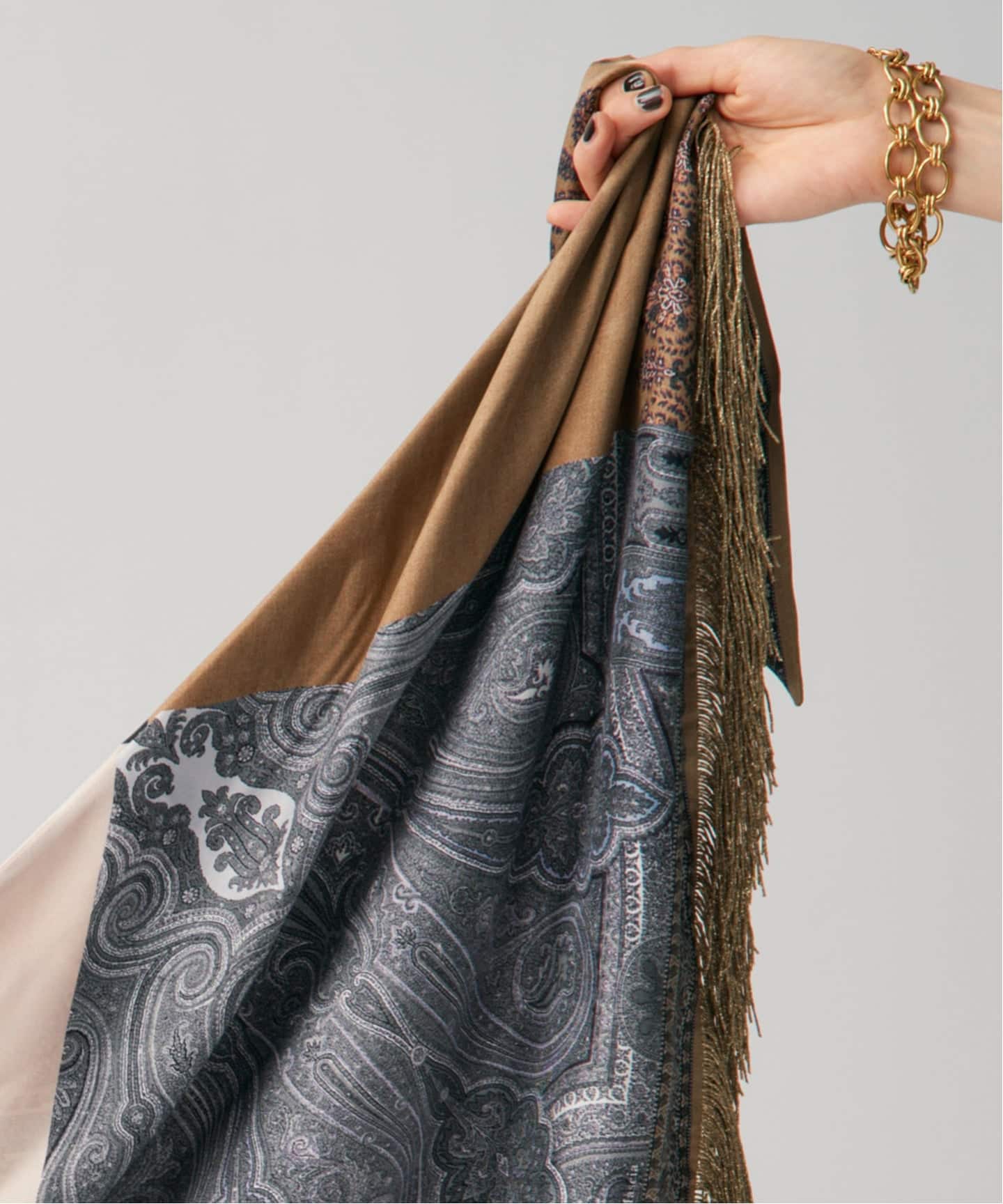 美品 VERMEIL par iena アルパカ ウィンドペン ジャギーストール PIERRE LOUIS MASCIA ピエール ルイマーシャ Triangular Shawl 517567