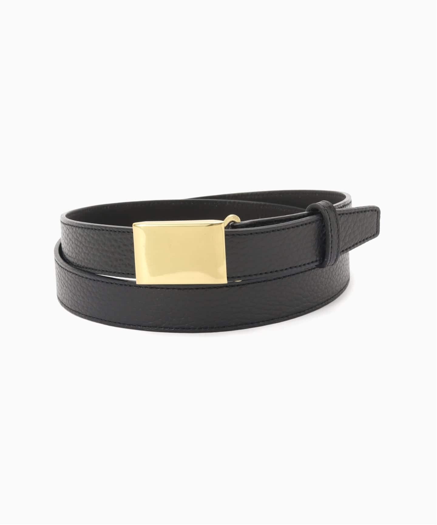 LOFTMAN別注 Shrink Leather Box Buckle Belt Shrink Leather Box Buckle Belt(S Black/ブラック): Scye