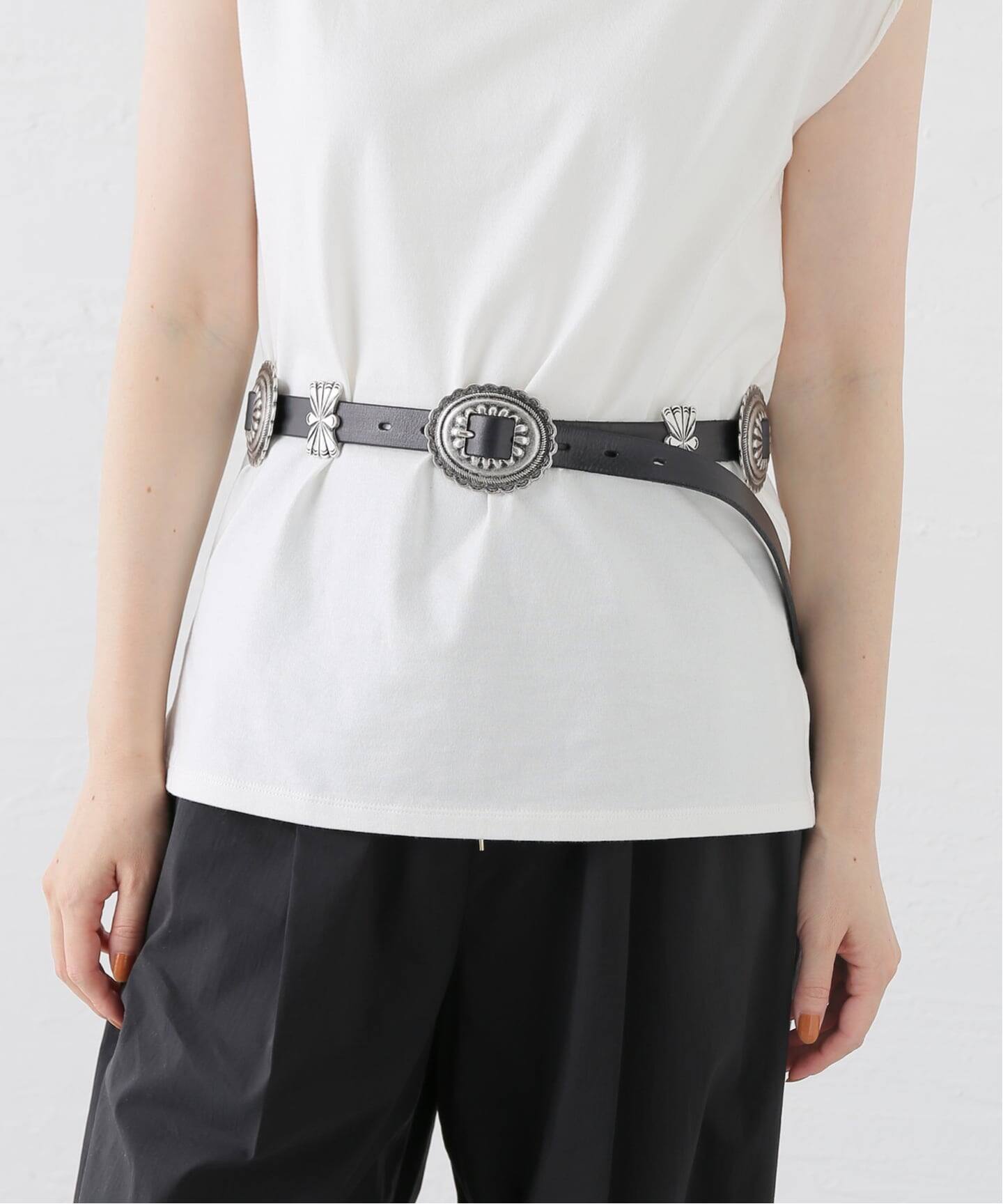 プントヴィータpuntovitaコンチョベルト フレームワーク PUNTOVITA / プントヴィータ 別注CONCHO BELT LARGE（ベルト