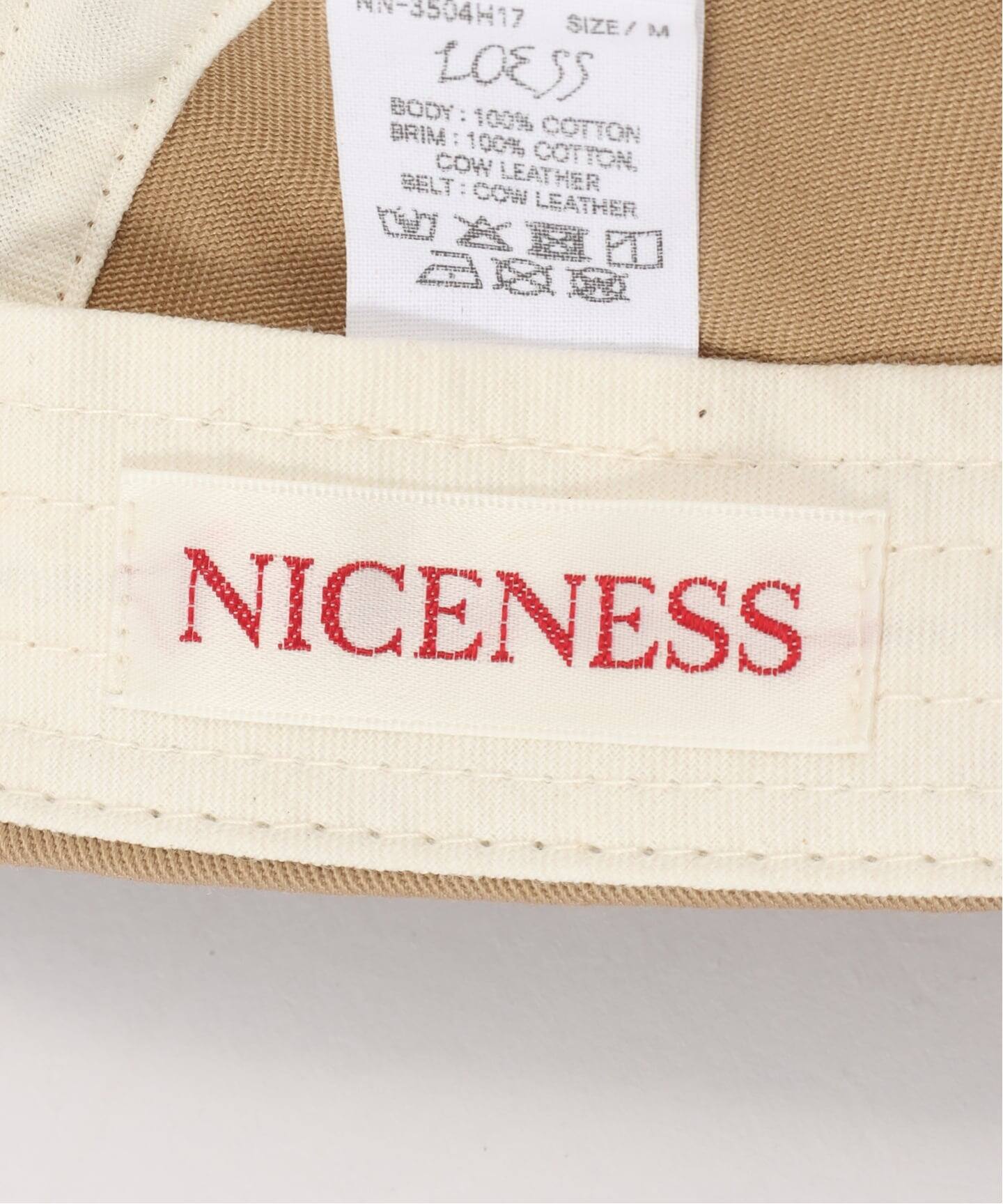 NICENESS / ナイスネス LOESSレザーベルト チノキャップ（キャップ