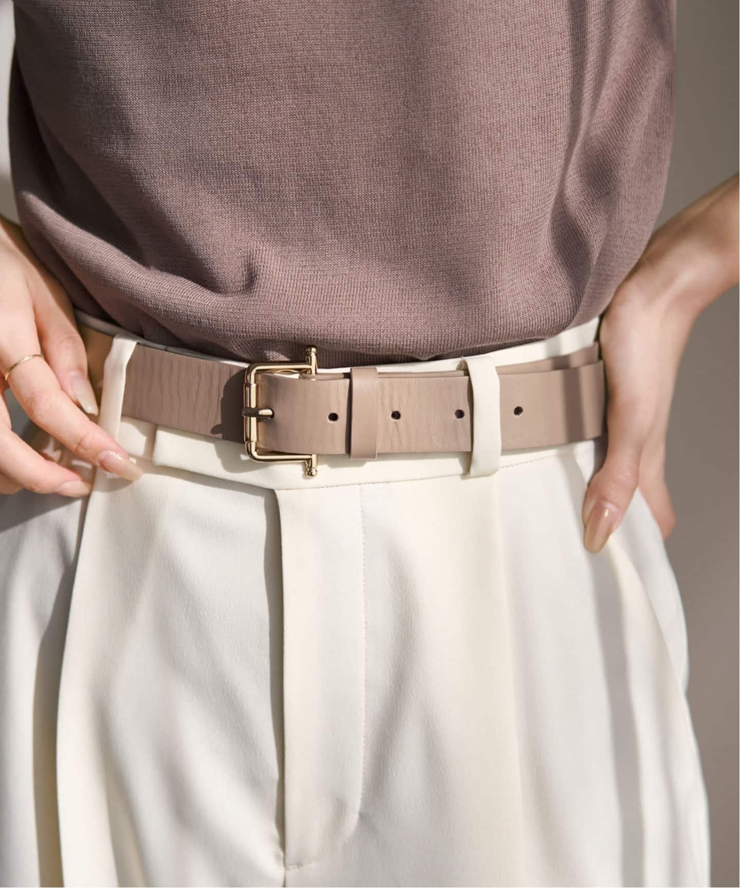 【LEFIJE/レフィエ】スムースレザーベルト 予約》LEFIJE/レフィエ スムースレザーベルト(3cm)（ベルト）｜NOBLE