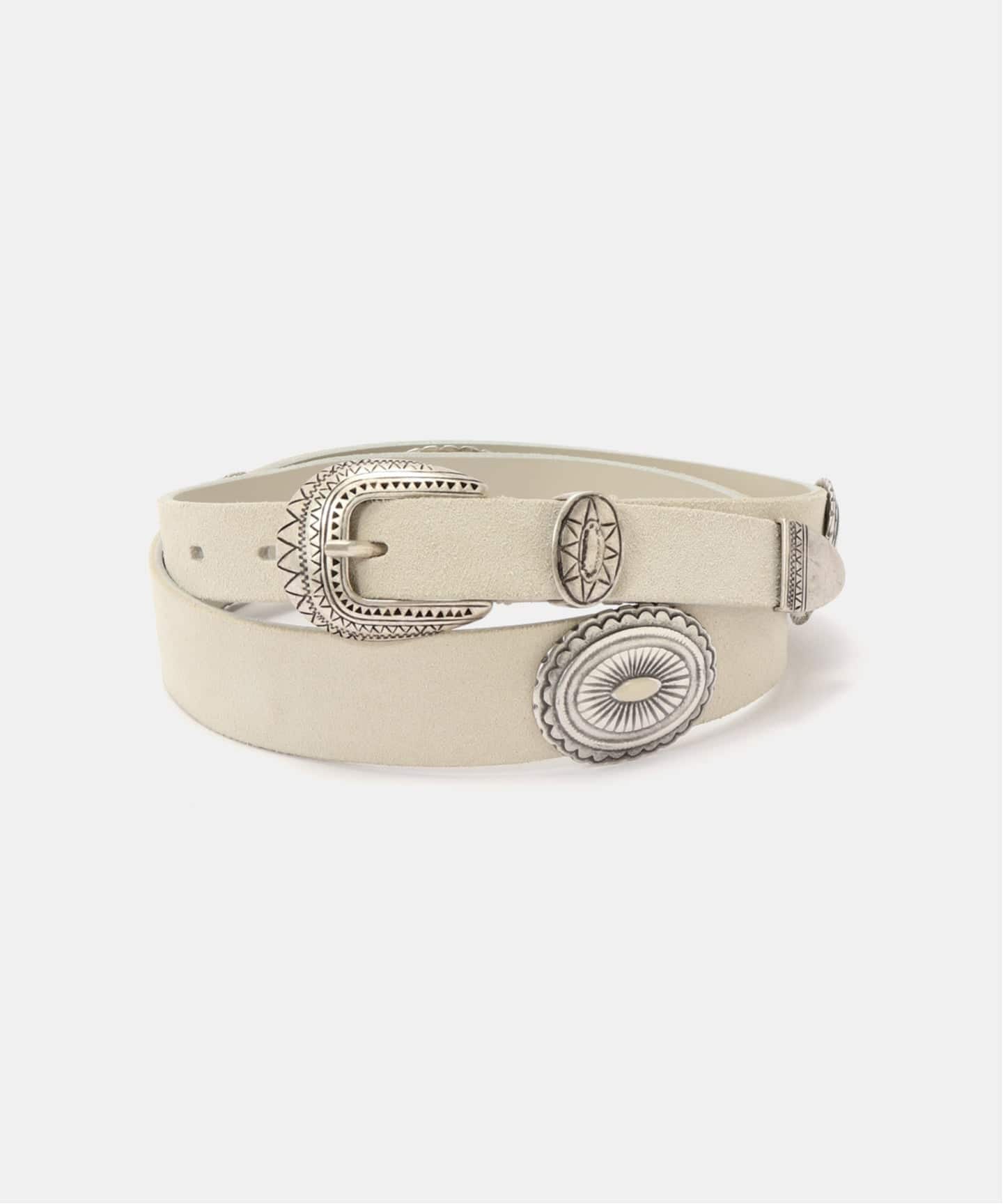 小物 puntovita Concho leather belt beige PUNTOVITA/プントヴィータ CONCHO BELT(ナチュラル)（ベルト）｜NOBLE