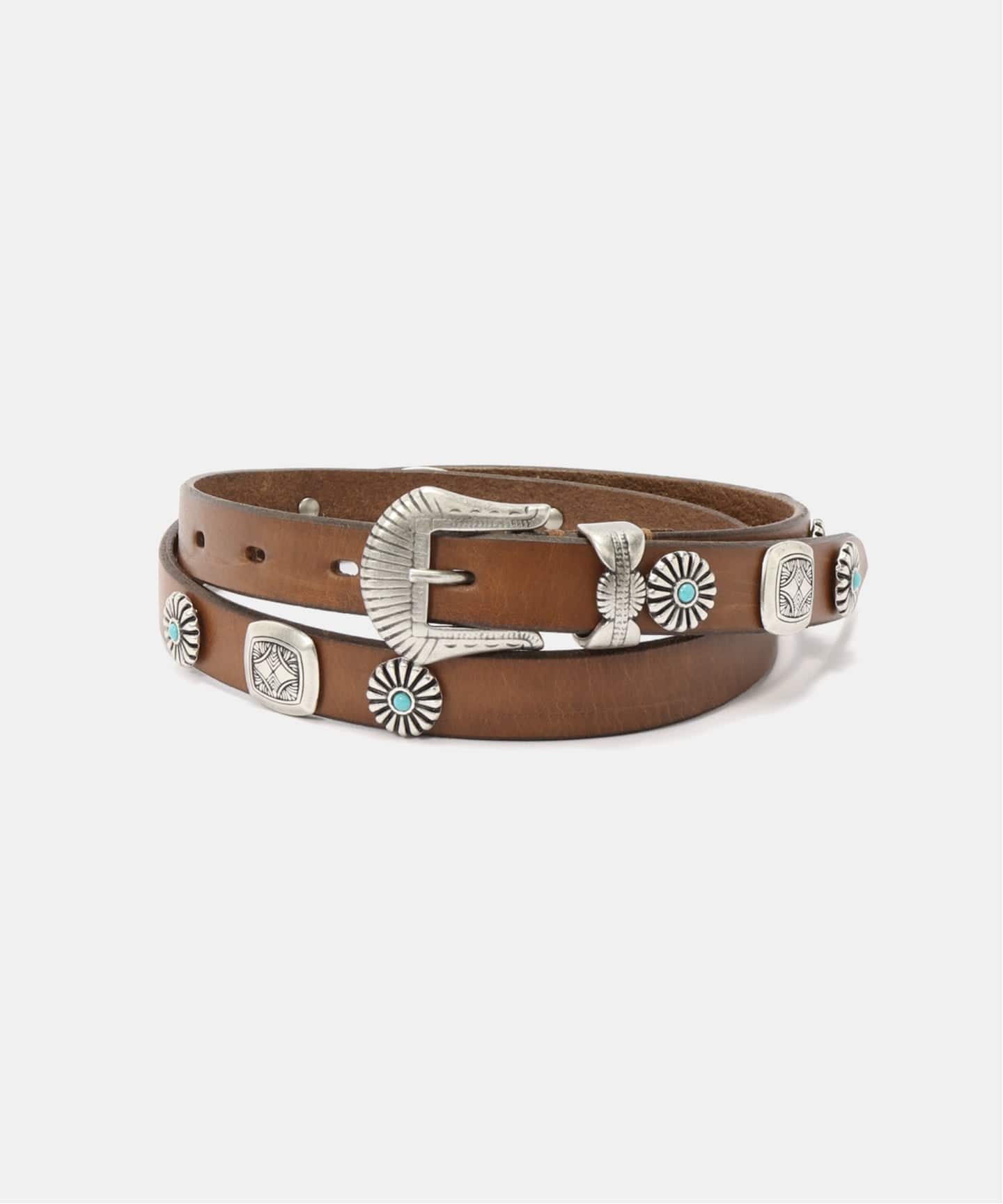 PUNTOVITA　人気のカラー　キャメル　イタリアレザーコンチョベルト PUNTOVITA/プントヴィータ CONCHO BELT(キャメル)（ベルト）｜NOBLE