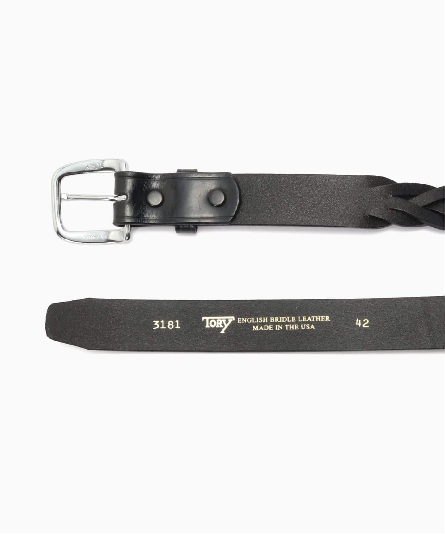 TORY LEATHER / トリーレザー 1 1/4 BRAINDED BELT（ベルト）｜417