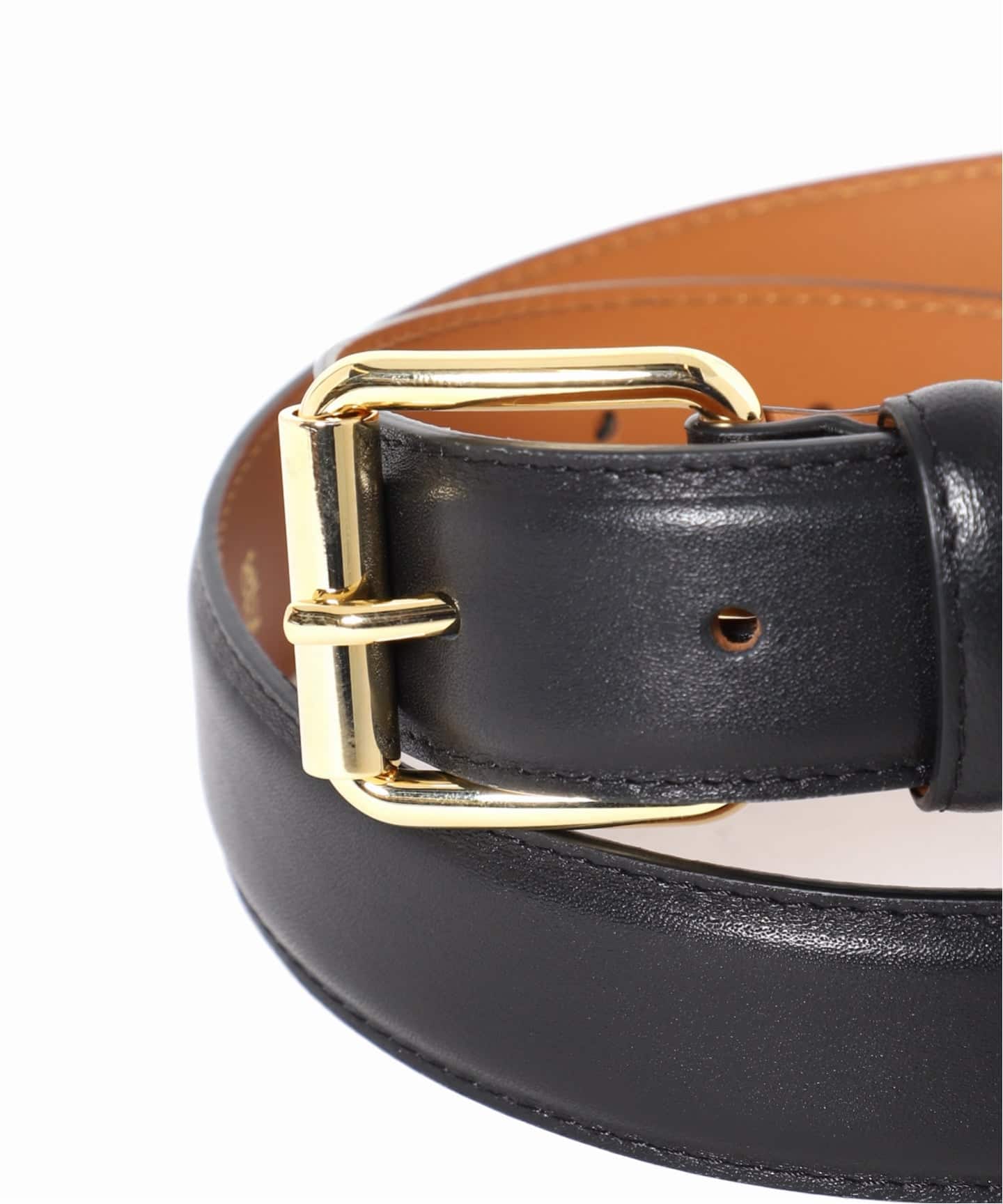 追加予約8》MAISON BOINET 30 mm belt in nappa leather lined cru