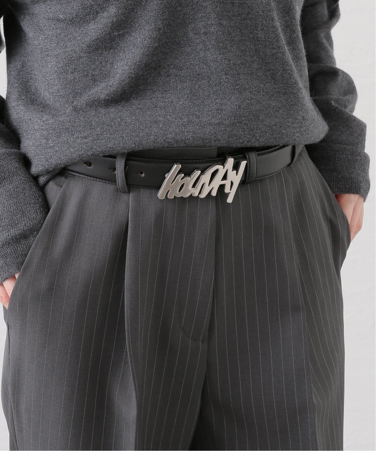 HOLIDAY レザーベルト ブラック HOLIDAY/ホリデイ】 HOLIDAY BUCKLE LEATHER BELT（ベルト）｜JOURNAL