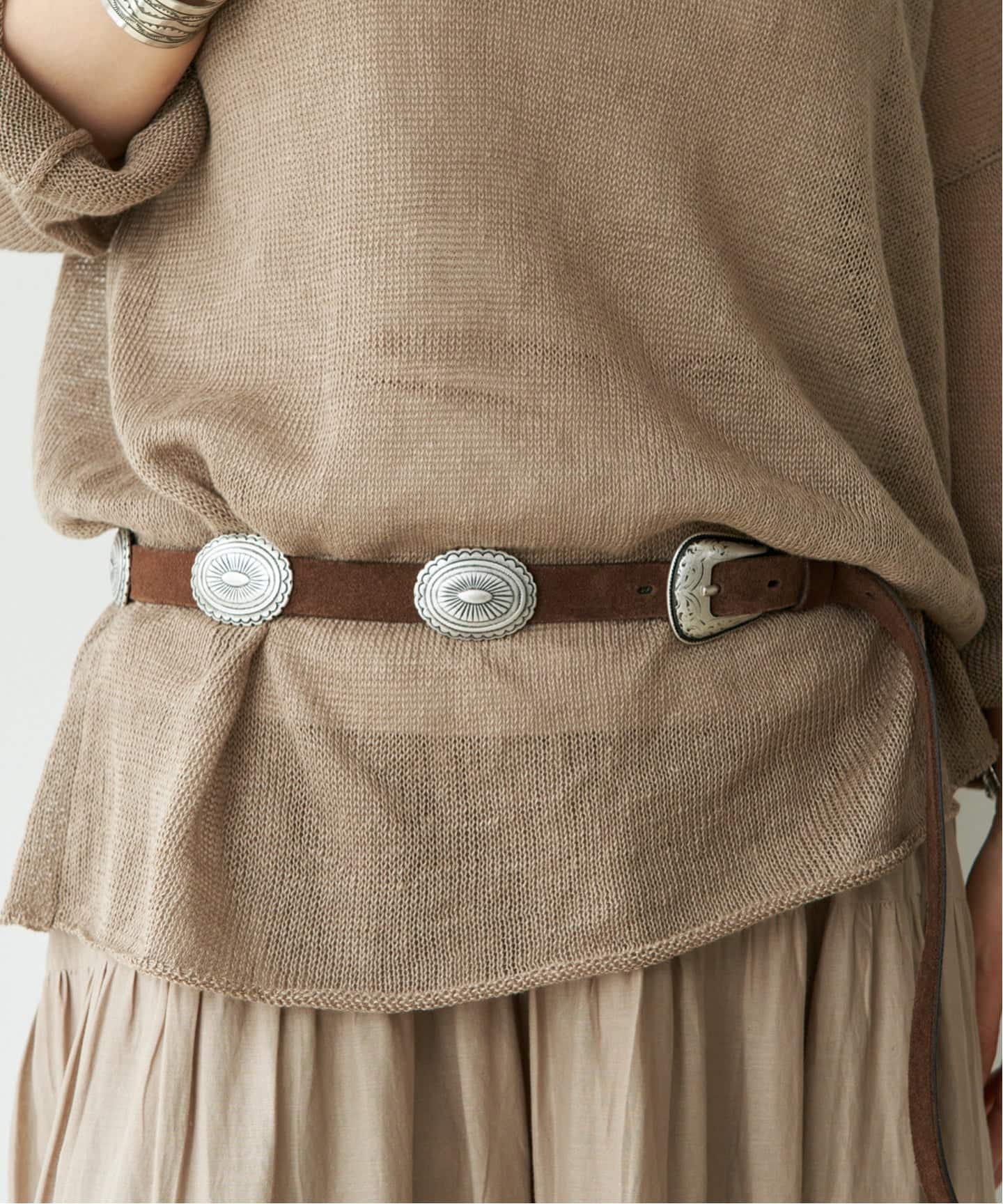 【PUNTOVITA/プントヴィータ】 CONCHO BELT☆ブラウン 予約》【PUNTOVITA/プントヴィータ】 CONCHO BELT BROWN（ベルト
