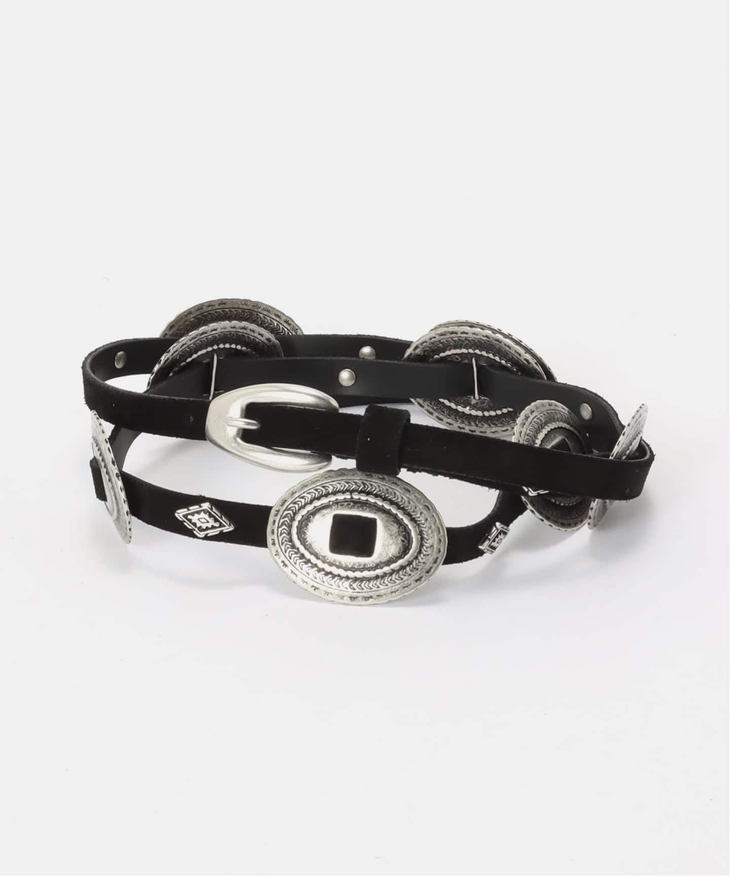 ドゥーズィエムクラス【PUNTOVITA/プントヴィータ】CONCHO BELT 予約》【PUNTOVITA/プントヴィータ】CONCHO BELT BLACK（ベルト