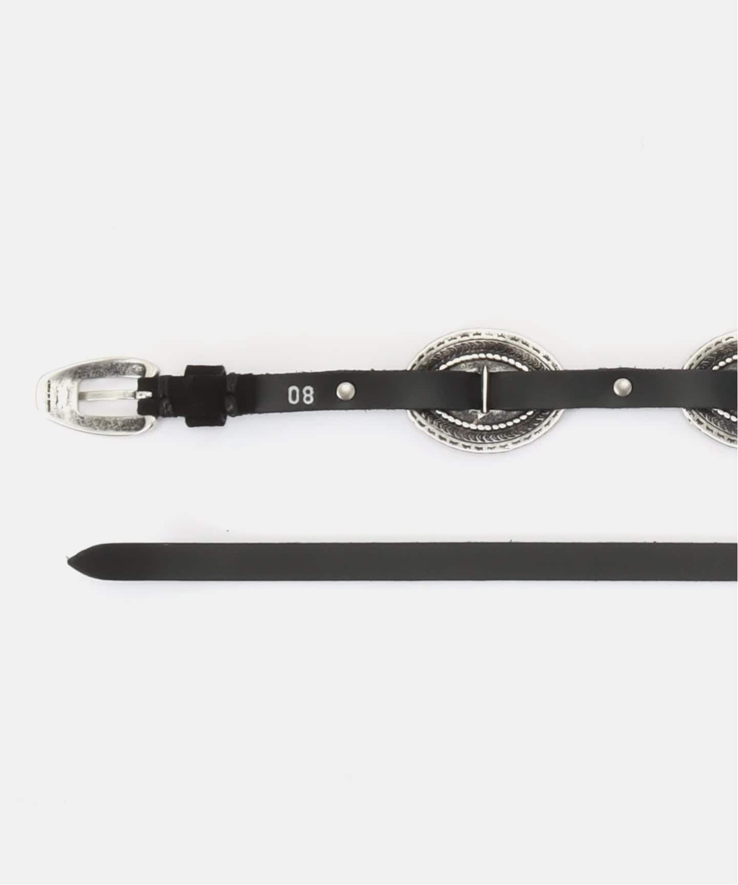 Puntovita: MINI CONCHO BELT 黒 予約》【PUNTOVITA/プントヴィータ】CONCHO BELT BLACK（ベルト