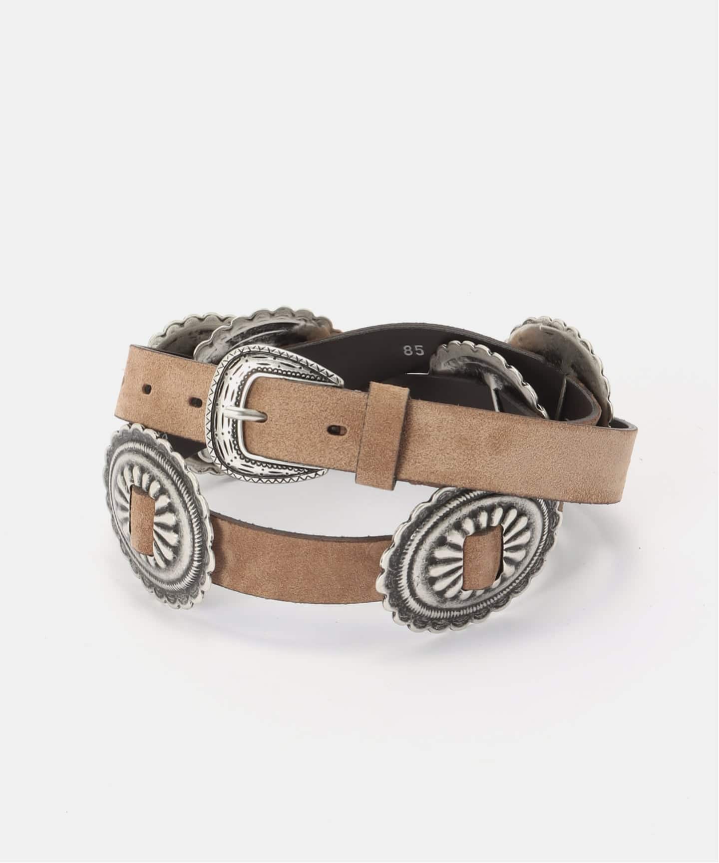 予約》【PUNTOVITA/プントヴィータ】CONCHO BELT BEIGE（ベルト