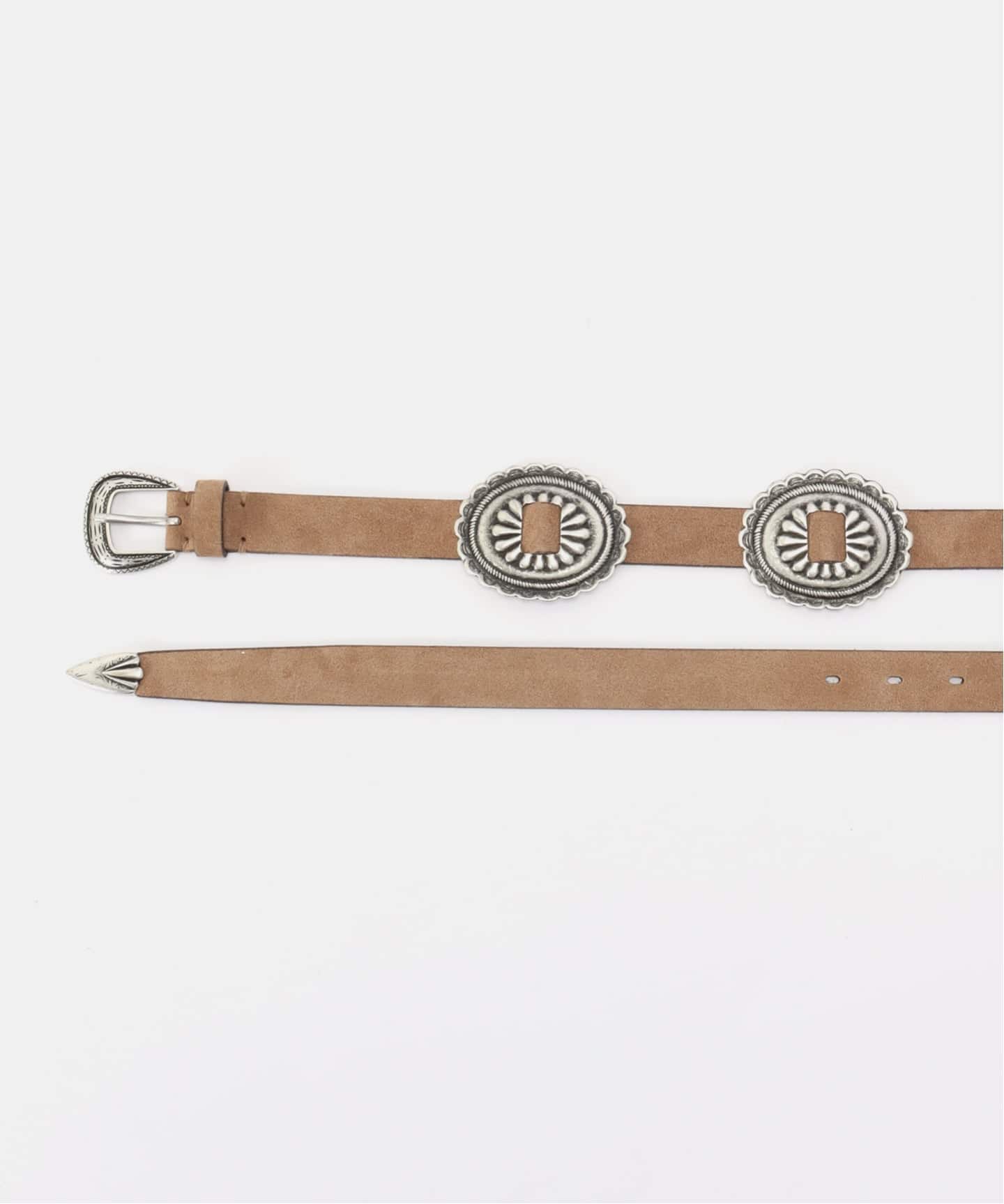 予約》【PUNTOVITA/プントヴィータ】CONCHO BELT BEIGE（ベルト