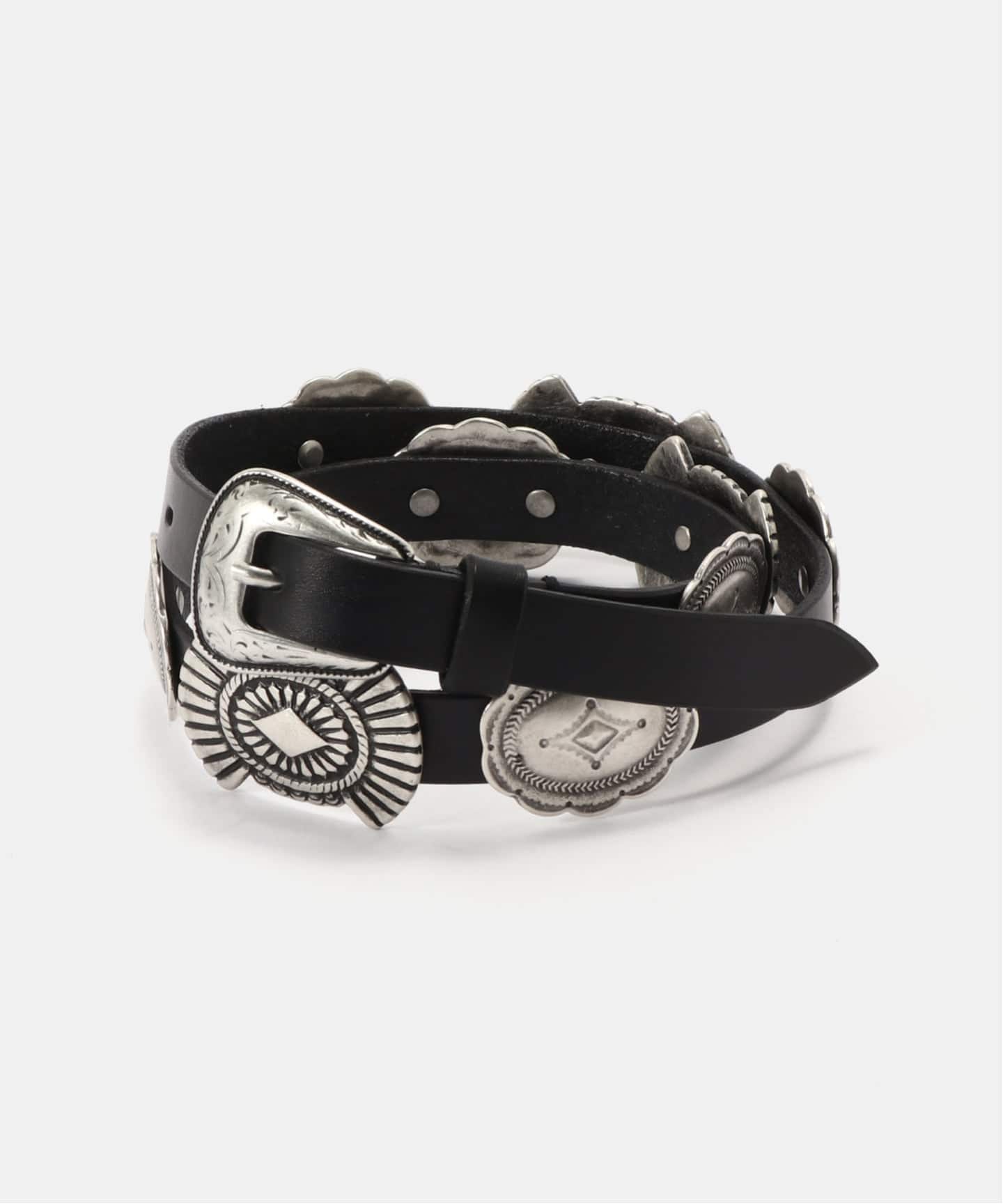 L'Appartement 【プントヴィータ】BLACK CONCHO BELT PUNTOVITA/プントヴィータ】 BLACK CONCHO BELT（ベルト）｜L