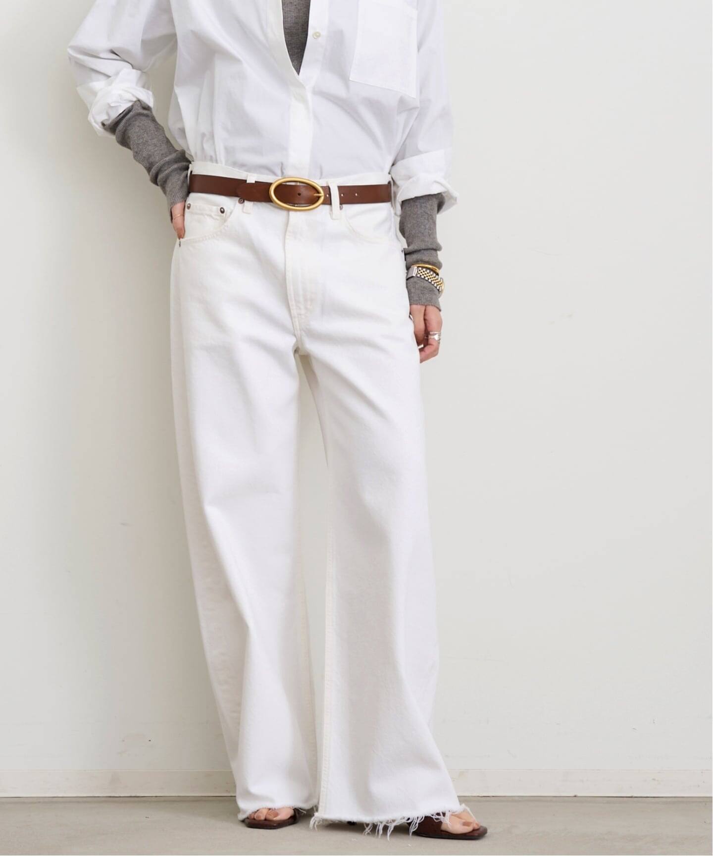MAISON BOINET/メゾン ボワネ】 CIRCLE BUCKLE BELT（ベルト）｜L