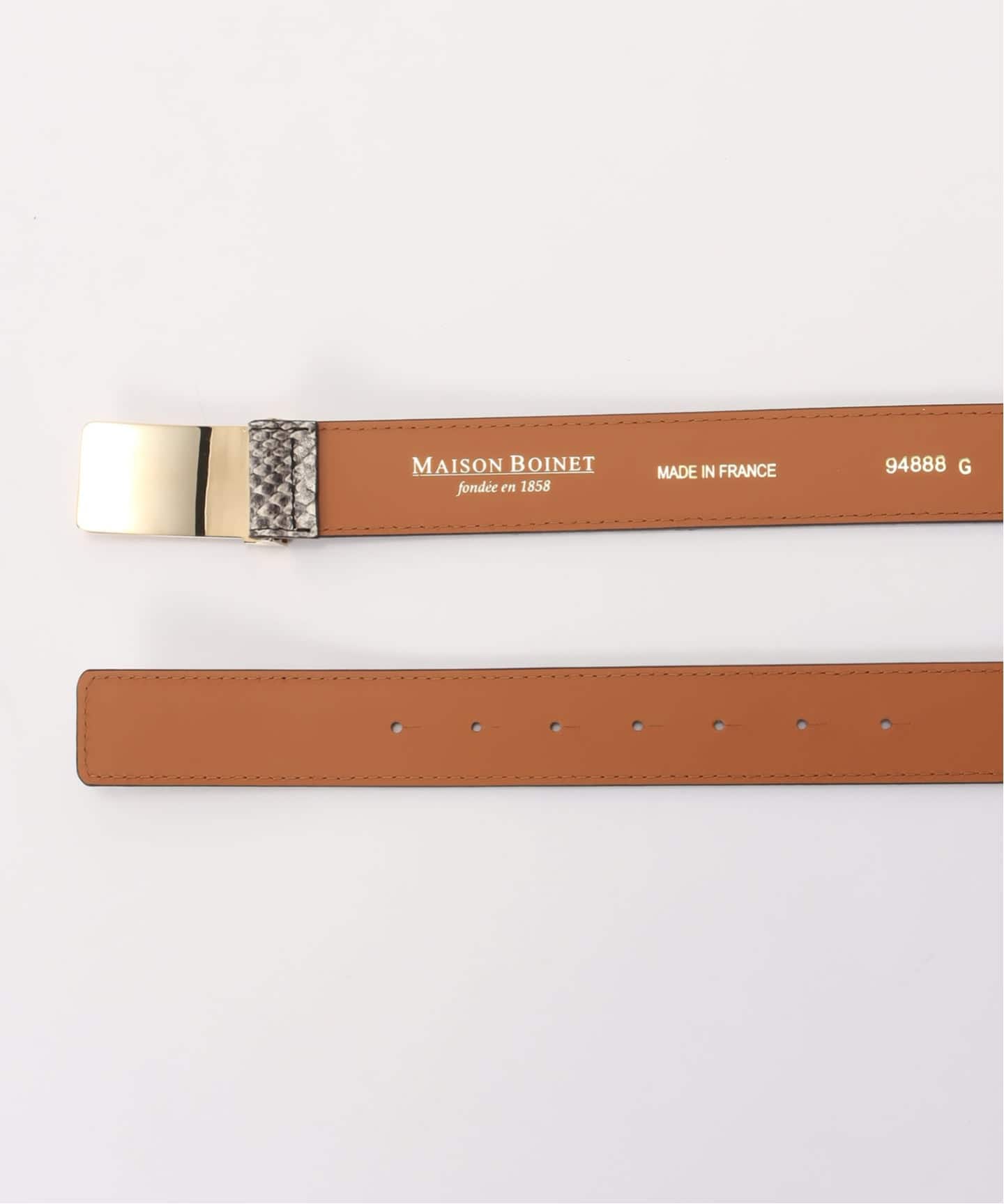 MAISON BOINET/メゾン ボワネ】 PYTHON PRINT BELT（ベルト）｜L