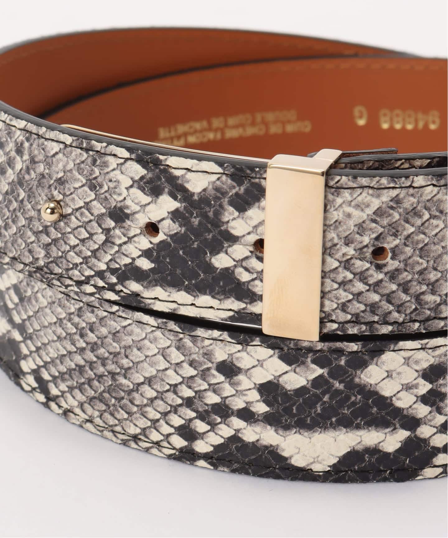 MAISON BOINET/メゾン ボワネ】 PYTHON PRINT BELT（ベルト）｜L