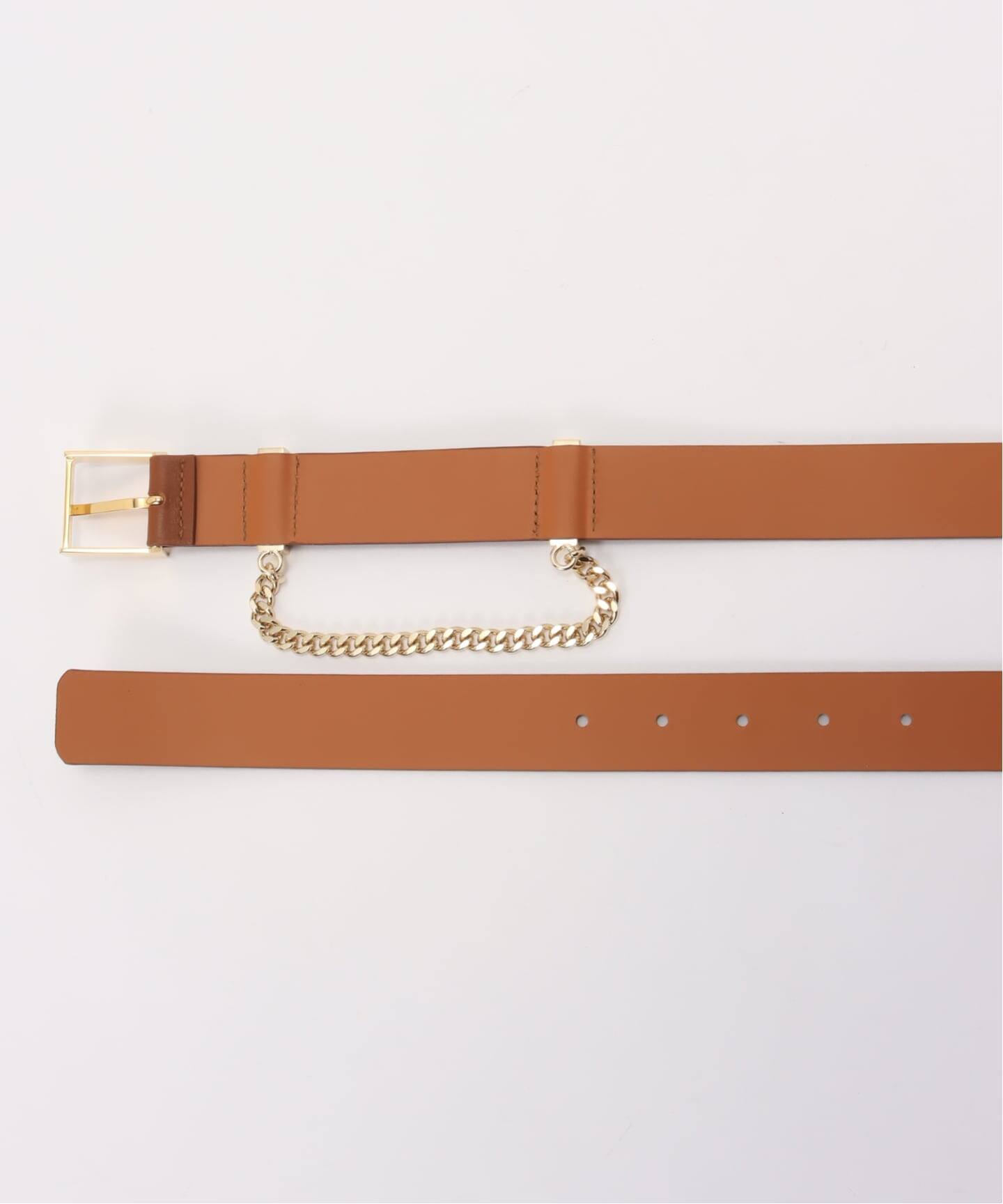 MAISON BOINET 15mmベルトin calf grainedキャメル MAISON BOINET/メゾン ボワネ】 CHAIN BELT（ベルト）｜L'Appartement