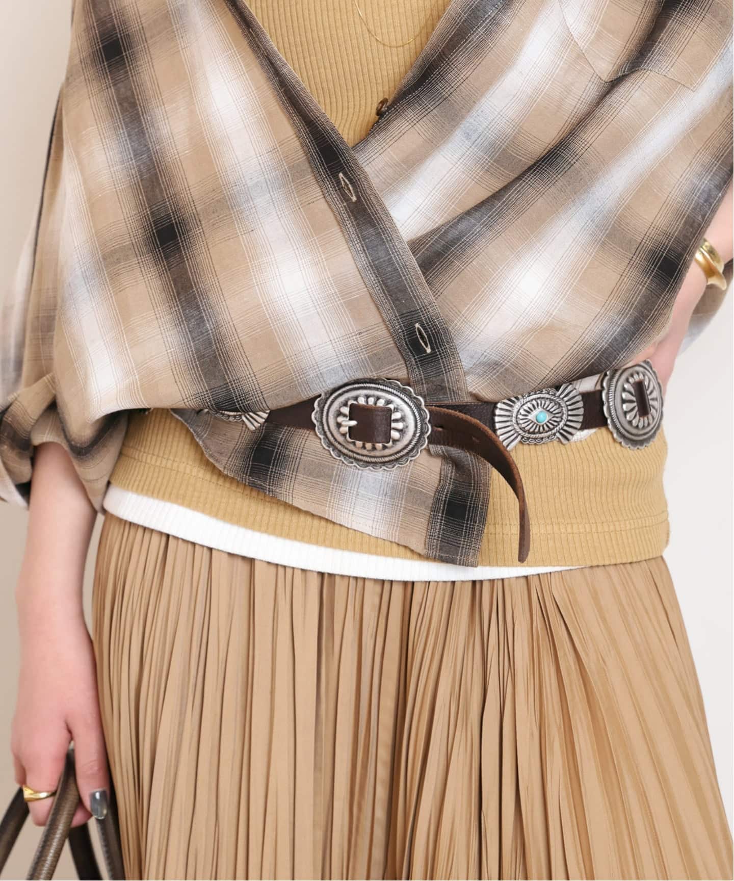 PUNTOVITA/プントヴィータ】CONCHO LEATHER BELT（ベルト）｜AP STUDIO