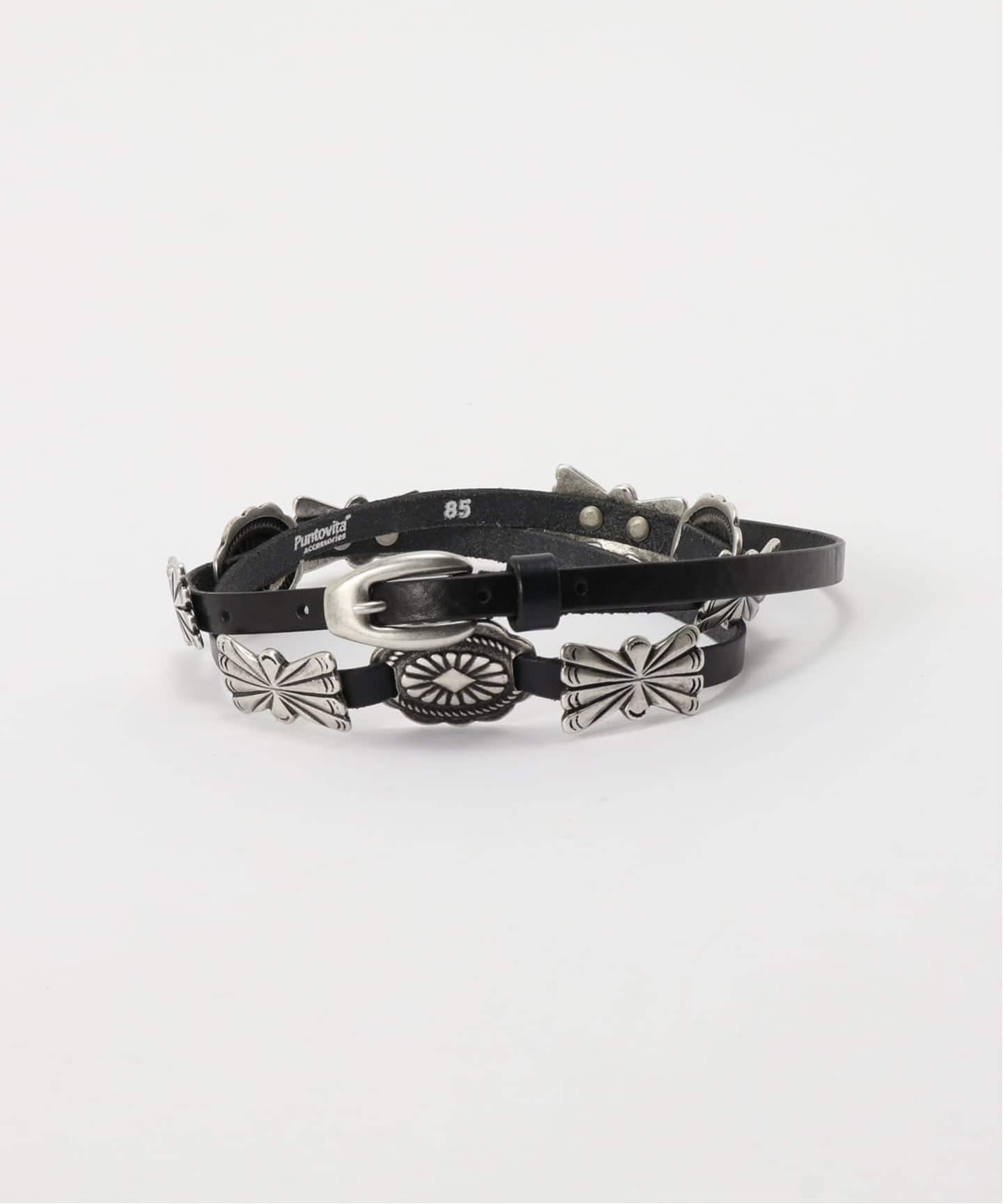 PUNTOVITA/プントヴィータ】CONCHO LEATHER SKINY BELT（ベルト）｜AP