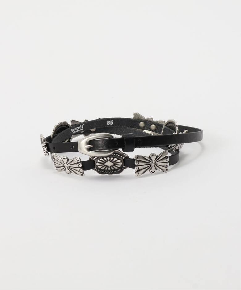PUNTOVITA/プントヴィータ】CONCHO LEATHER SKINY BELT（ベルト）｜AP 