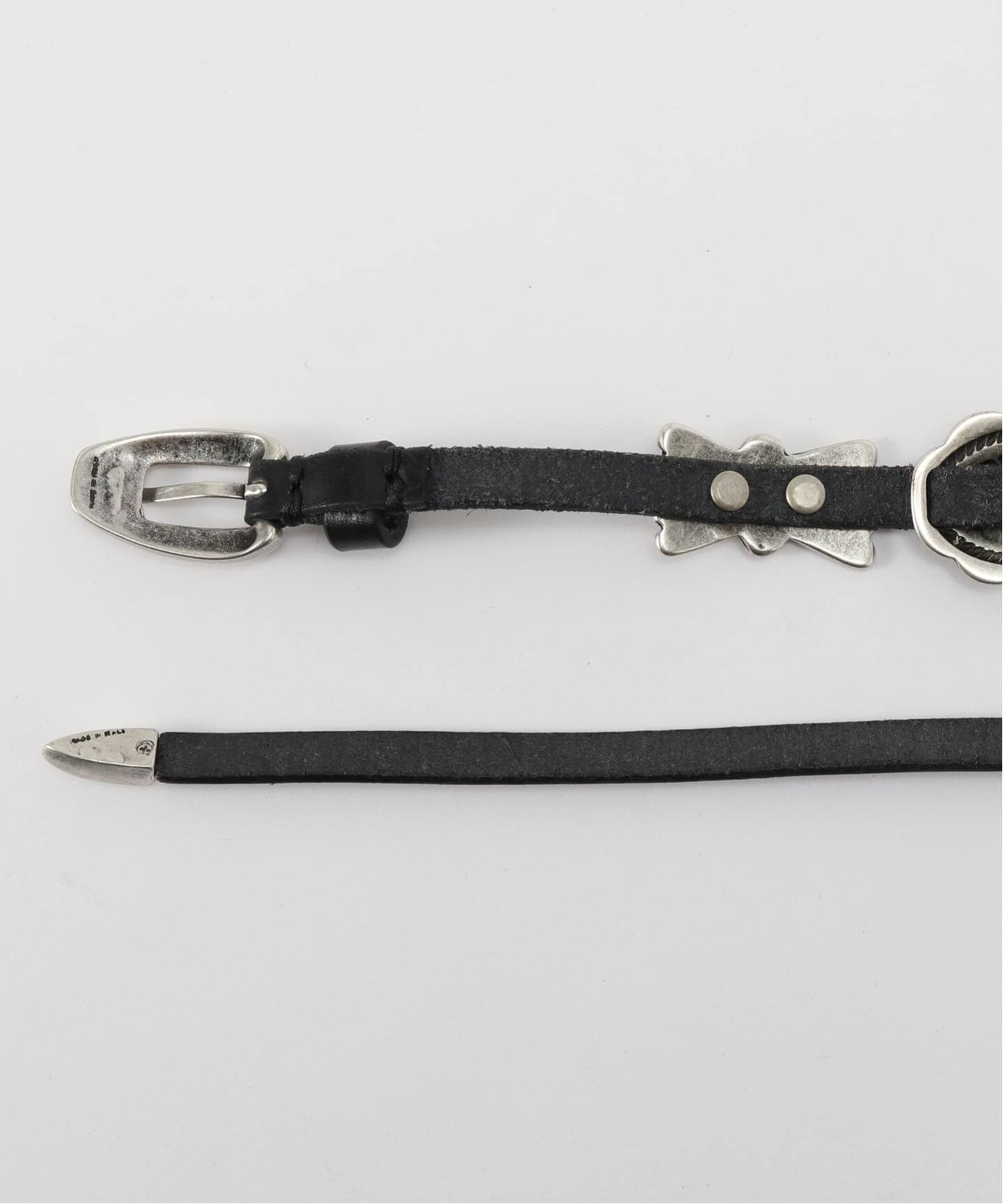 Puntovita: MINI CONCHO BELT 黒 PUNTOVITA/プントヴィータ】CONCHO LEATHER SKINY BELT（ベルト）｜AP