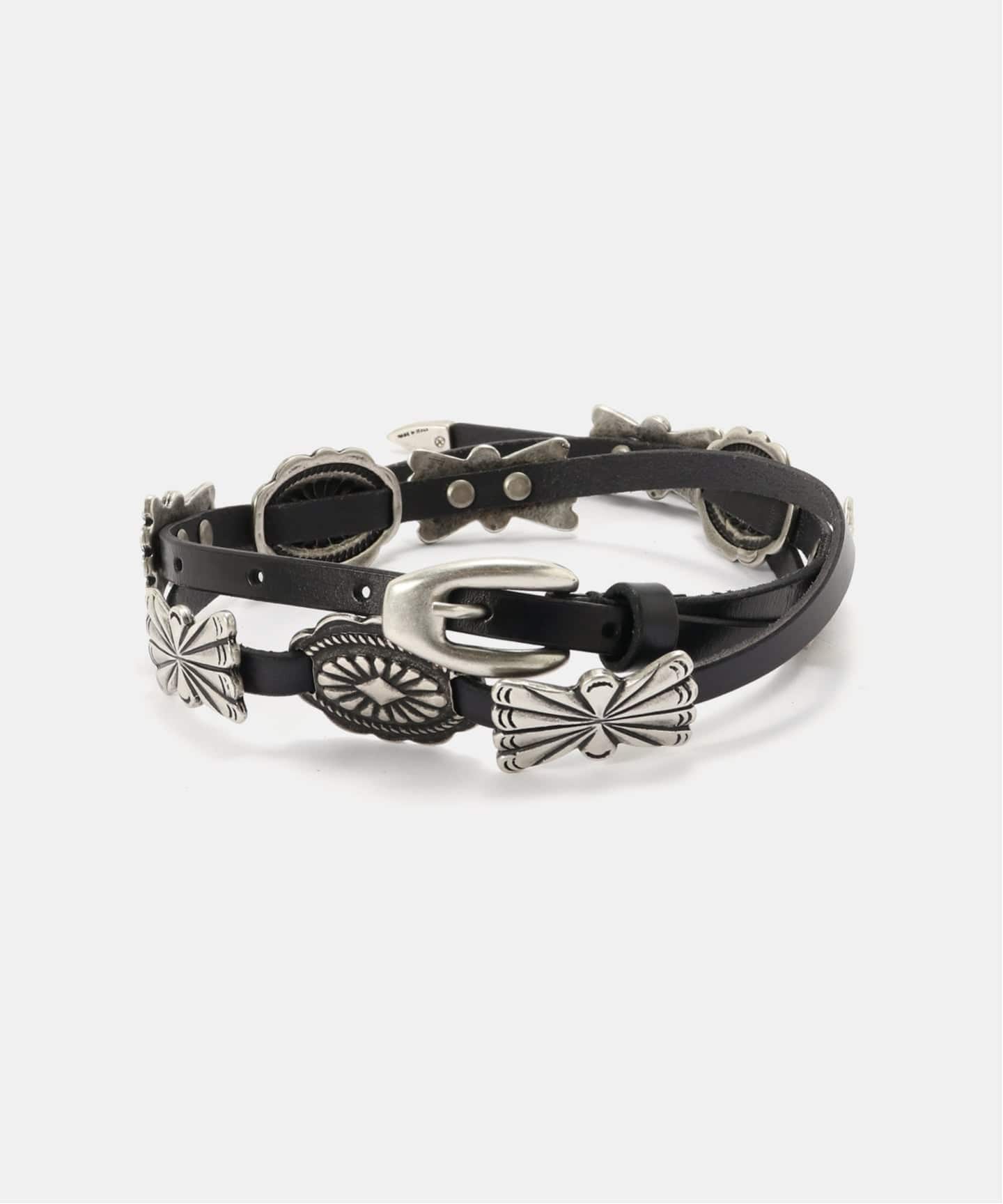 PUNTOVITA/プントヴィータ】concho leather skinny belt（ベルト）｜AP