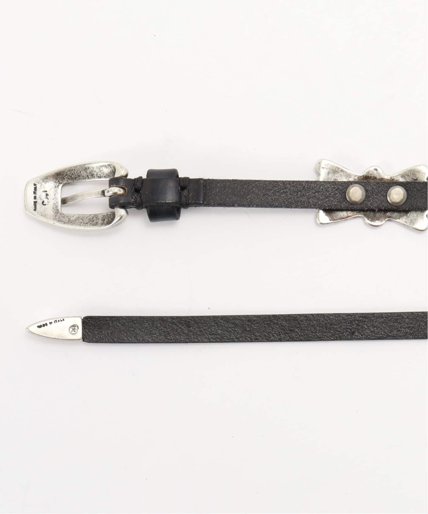 PUNTOVITA/プントヴィータ】concho leather skinny belt（ベルト）｜AP