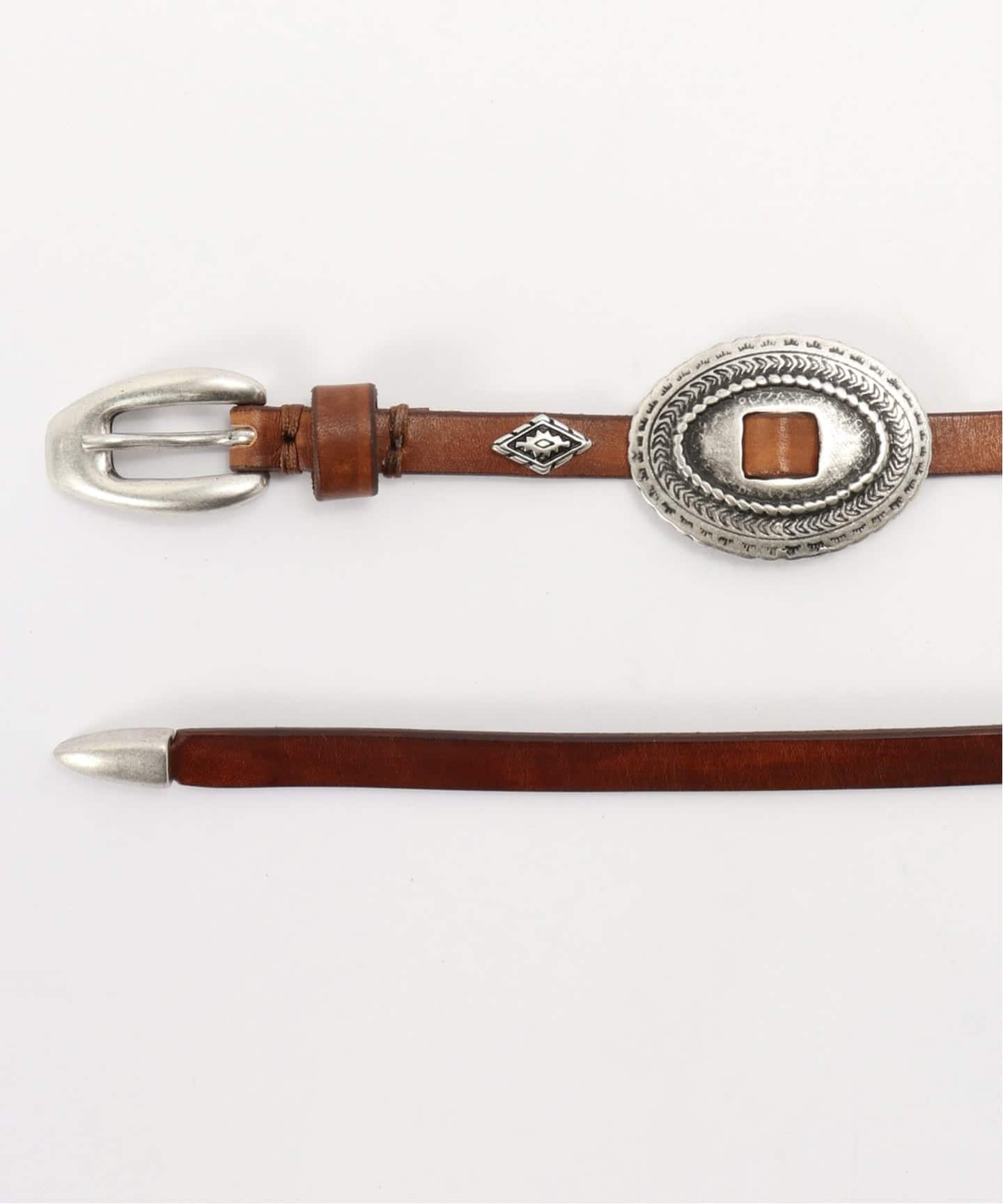 PUNTOVITA/プントヴィータ】concho leather skinny belt（ベルト）｜AP