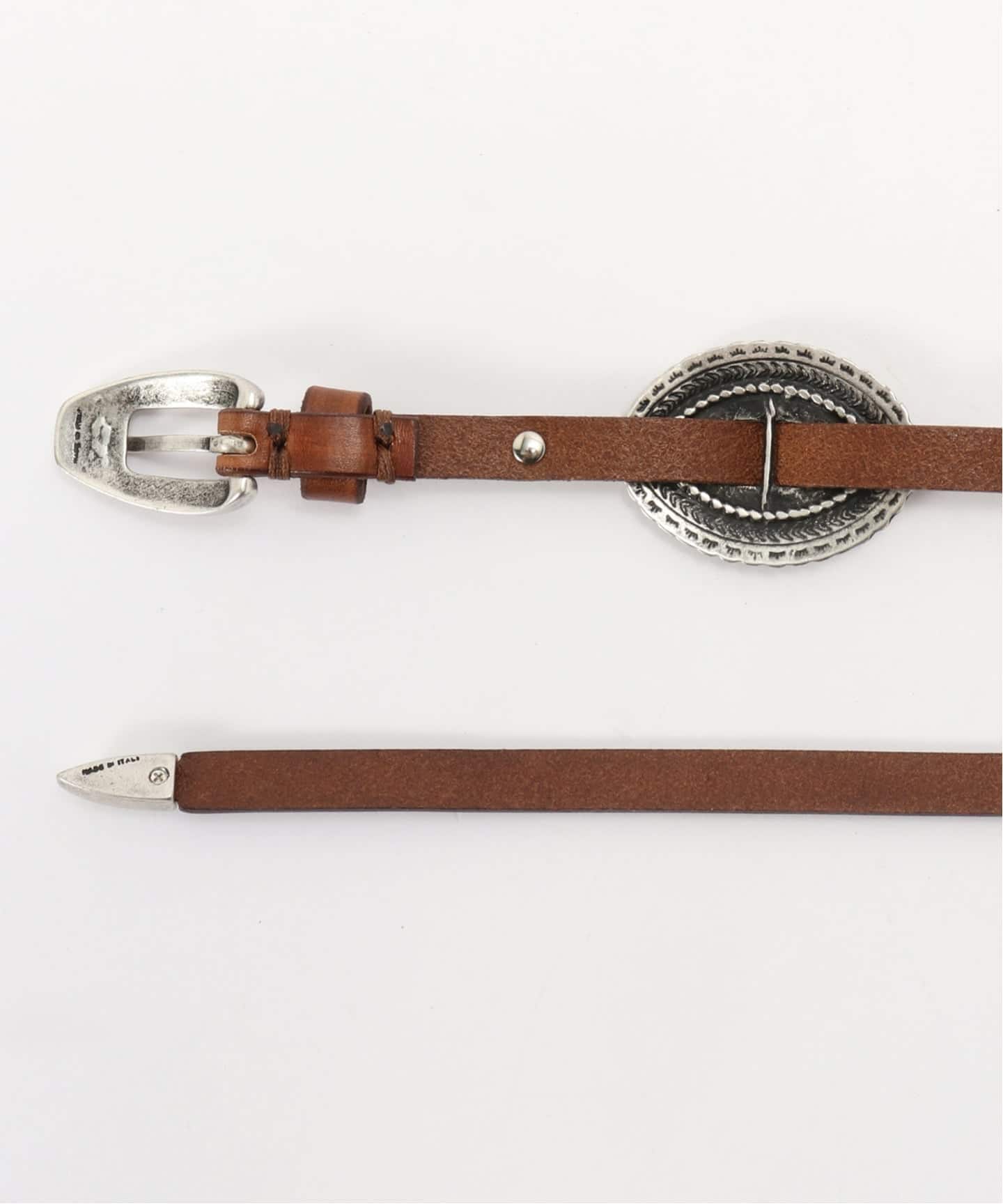 PUNTOVITA/プントヴィータ】concho leather skinny belt（ベルト）｜AP