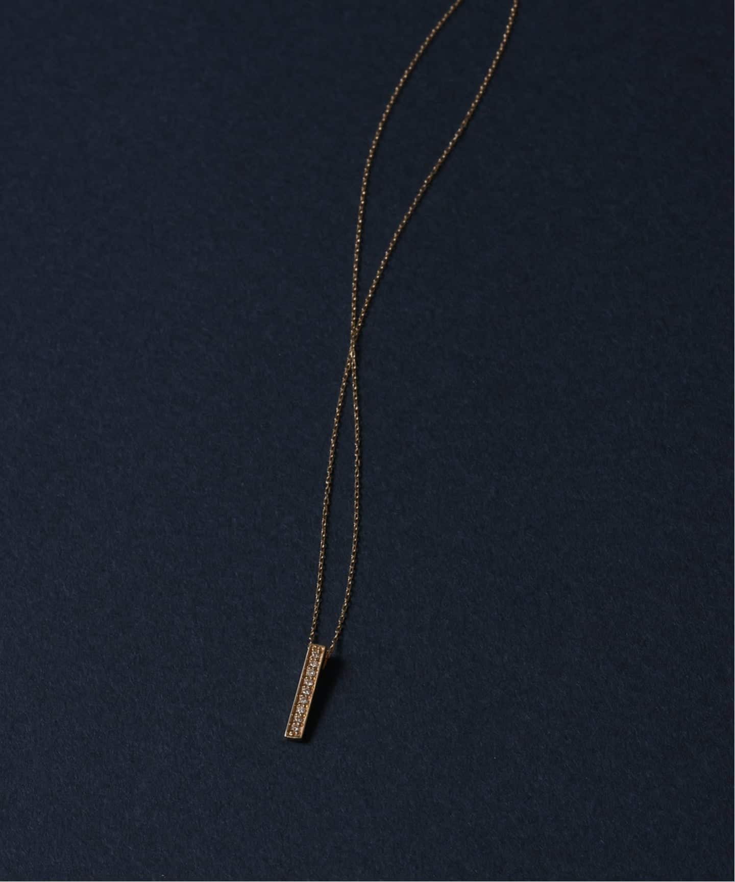 WEB限定予約》ボックスダイヤ12mmバーティカルバーネックレス K10