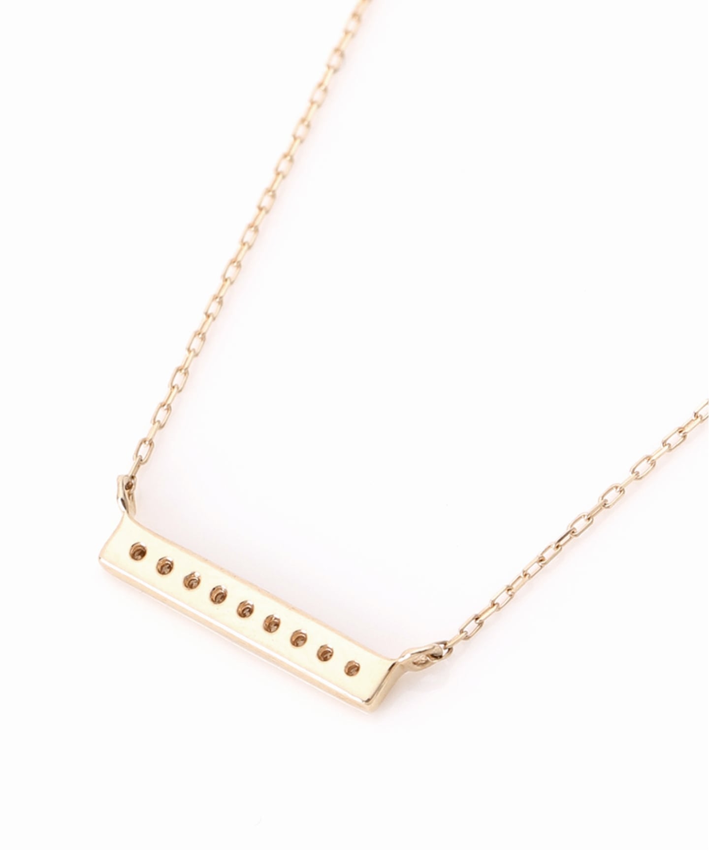 Lilas ダイヤ10mmバーネックレス K10 WEB限定》ボックスダイヤ12mmバーネックレス K10（ネックレス）｜Lilas