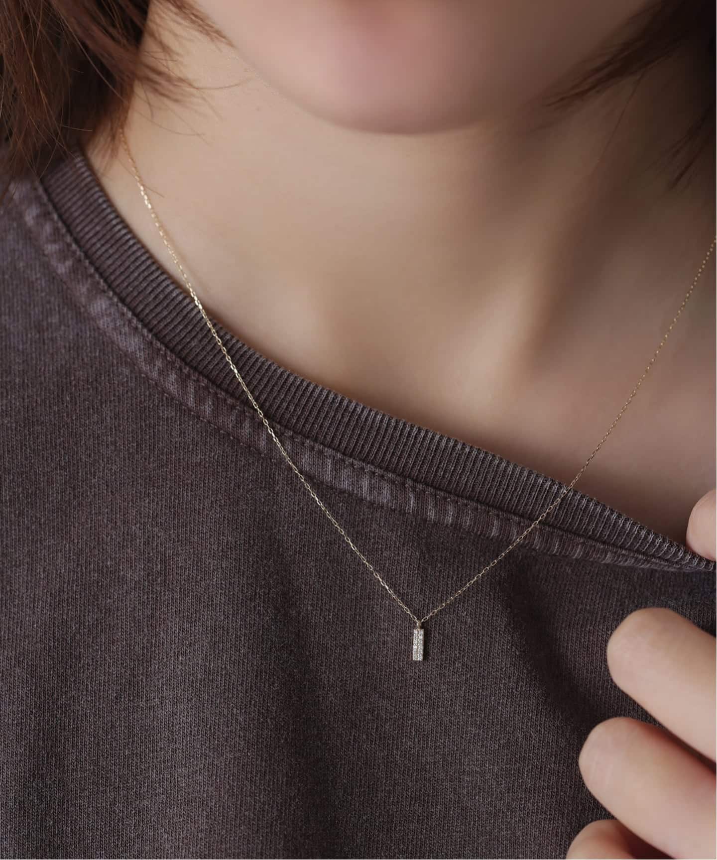 プチダイヤバーネックレス K10（ネックレス）｜Lilas（リラ）の通販
