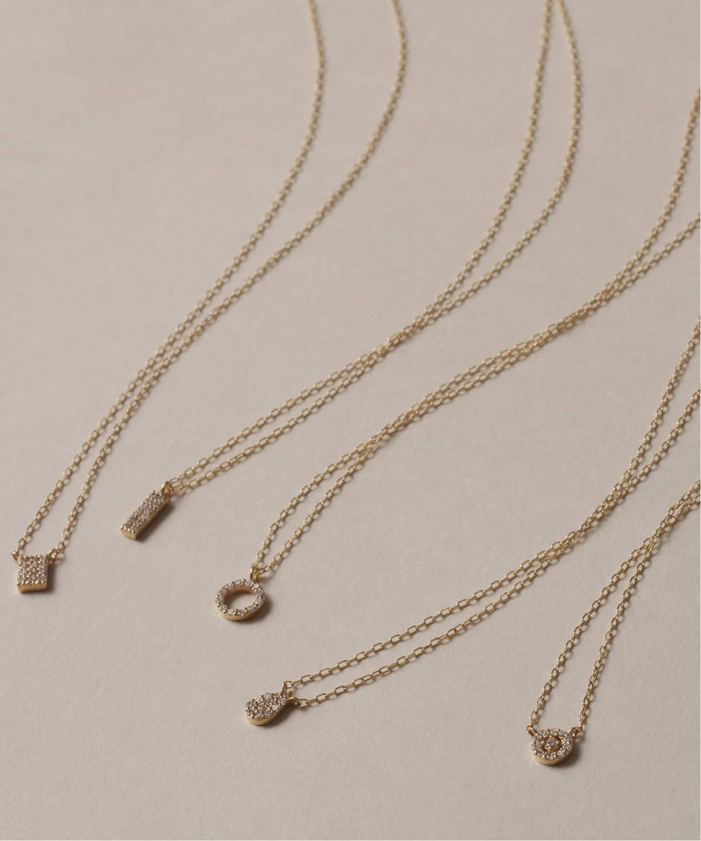 K10 プチダイヤネックレス プチダイヤペアシェイプネックレス K10（ネックレス）｜Lilas（リラ