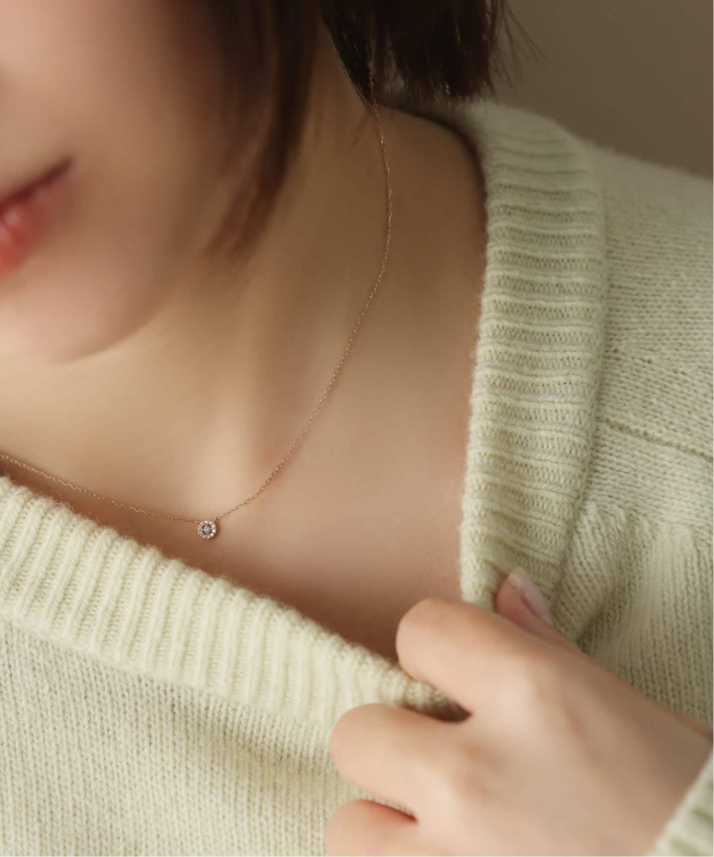 K10 プチダイヤネックレス プチダイヤサークルネックレス K10（ネックレス）｜Lilas（リラ）の