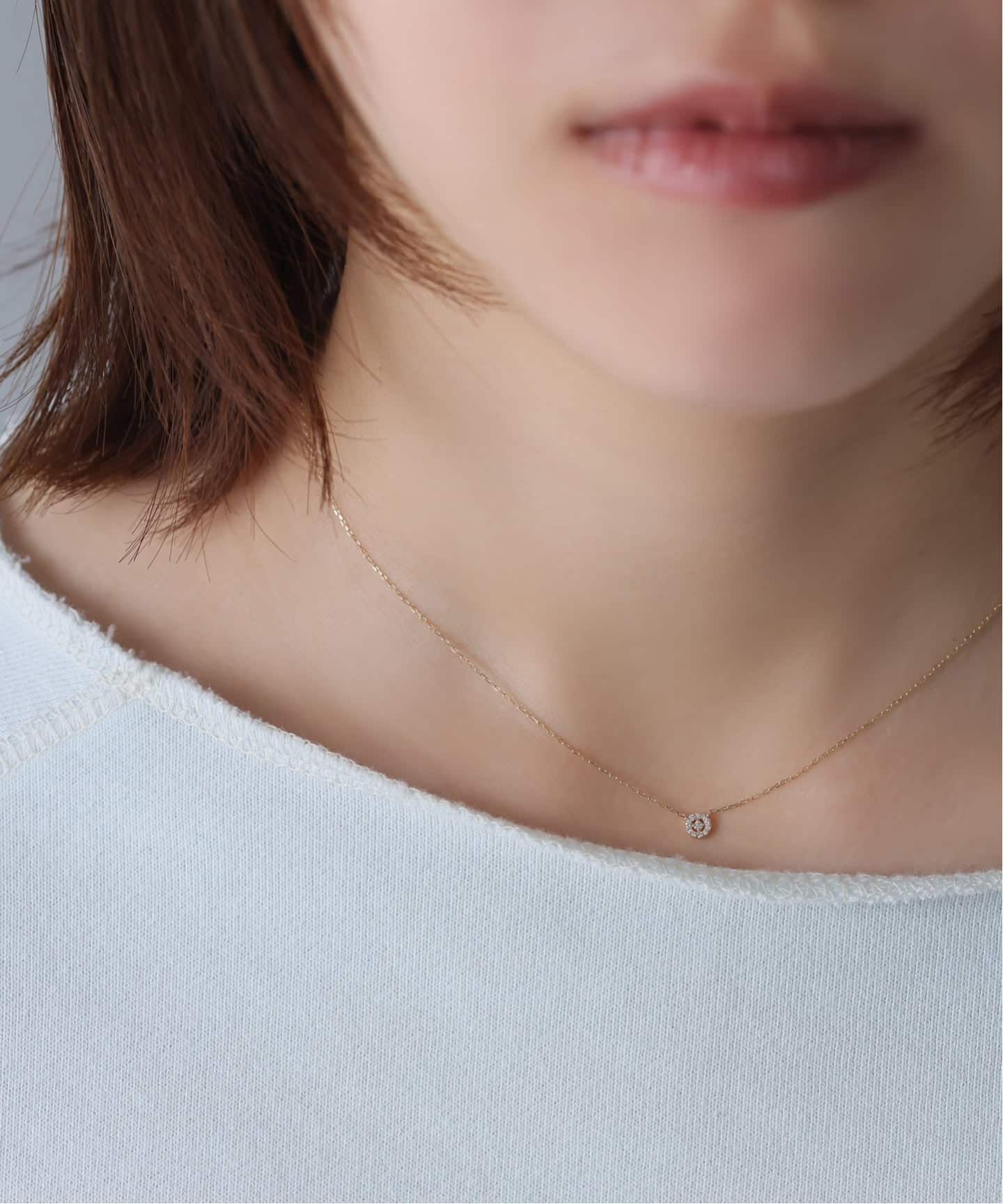 プチダイヤサークルネックレス K10（ネックレス）｜Lilas（リラ）の