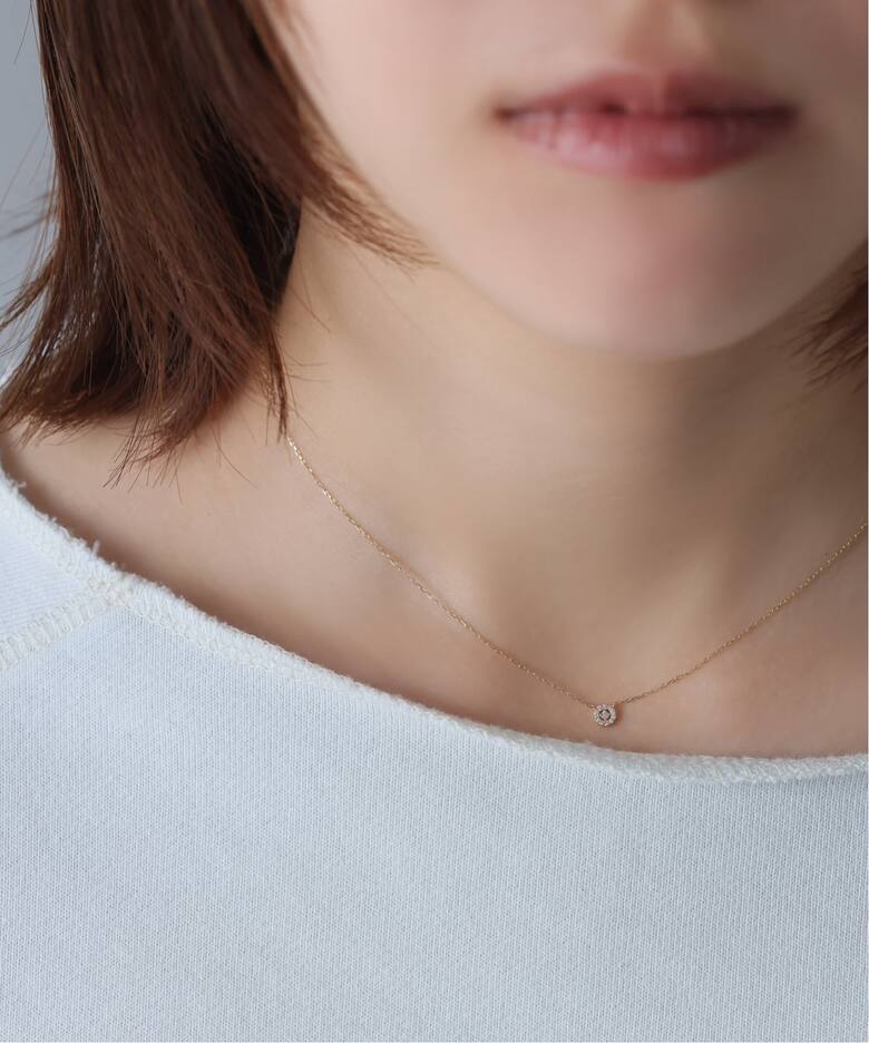 プチダイヤサークルネックレス K10（ネックレス）｜Lilas（リラ）の 