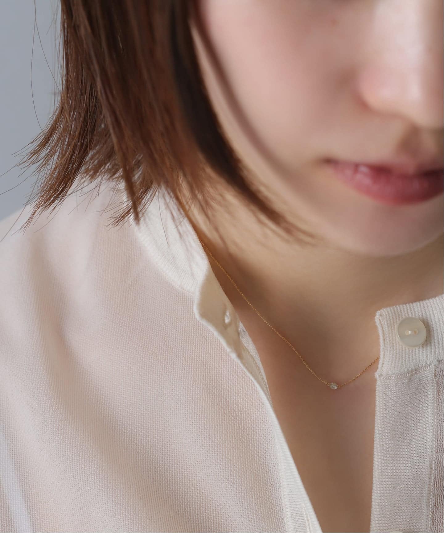 ダブルホールダイヤネックレス K18（ネックレス）｜Lilas（リラ）の