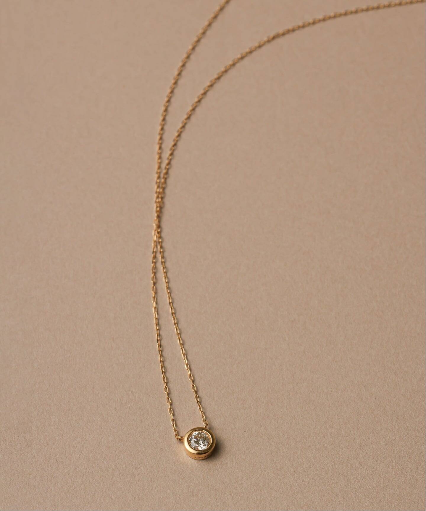 ダイヤモンド ネックレス 0.2ct K18 イエローゴールド 一粒ダイヤ 0.20