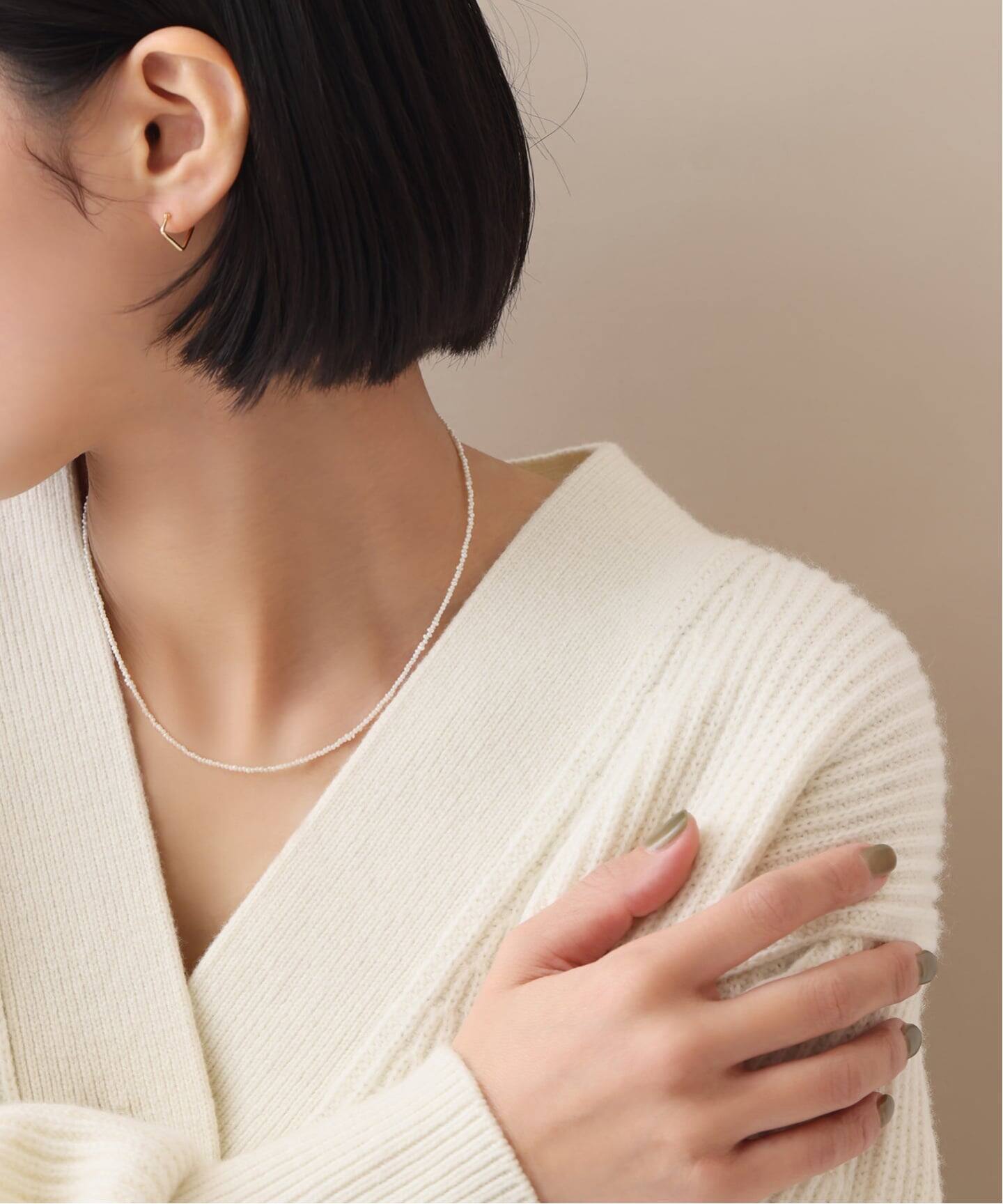 WEB限定》シードパールチェーンネックレス K10（ネックレス）｜Lilas
