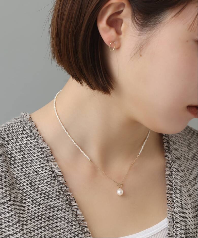 WEB限定》シードパールチェーンネックレス K10（ネックレス）｜Lilas 