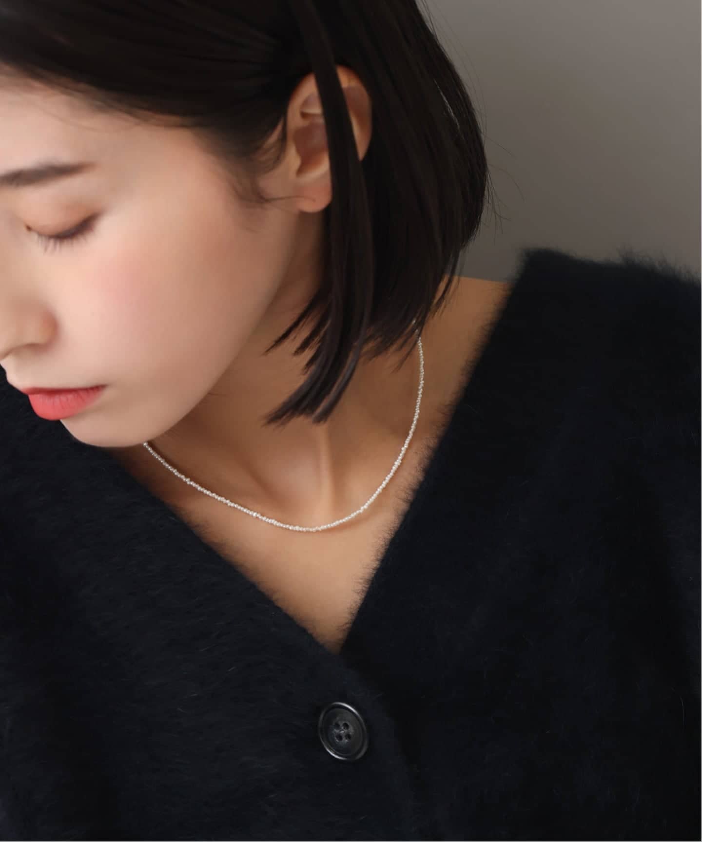WEB限定》シードパールチェーンネックレス K10（ネックレス）｜Lilas